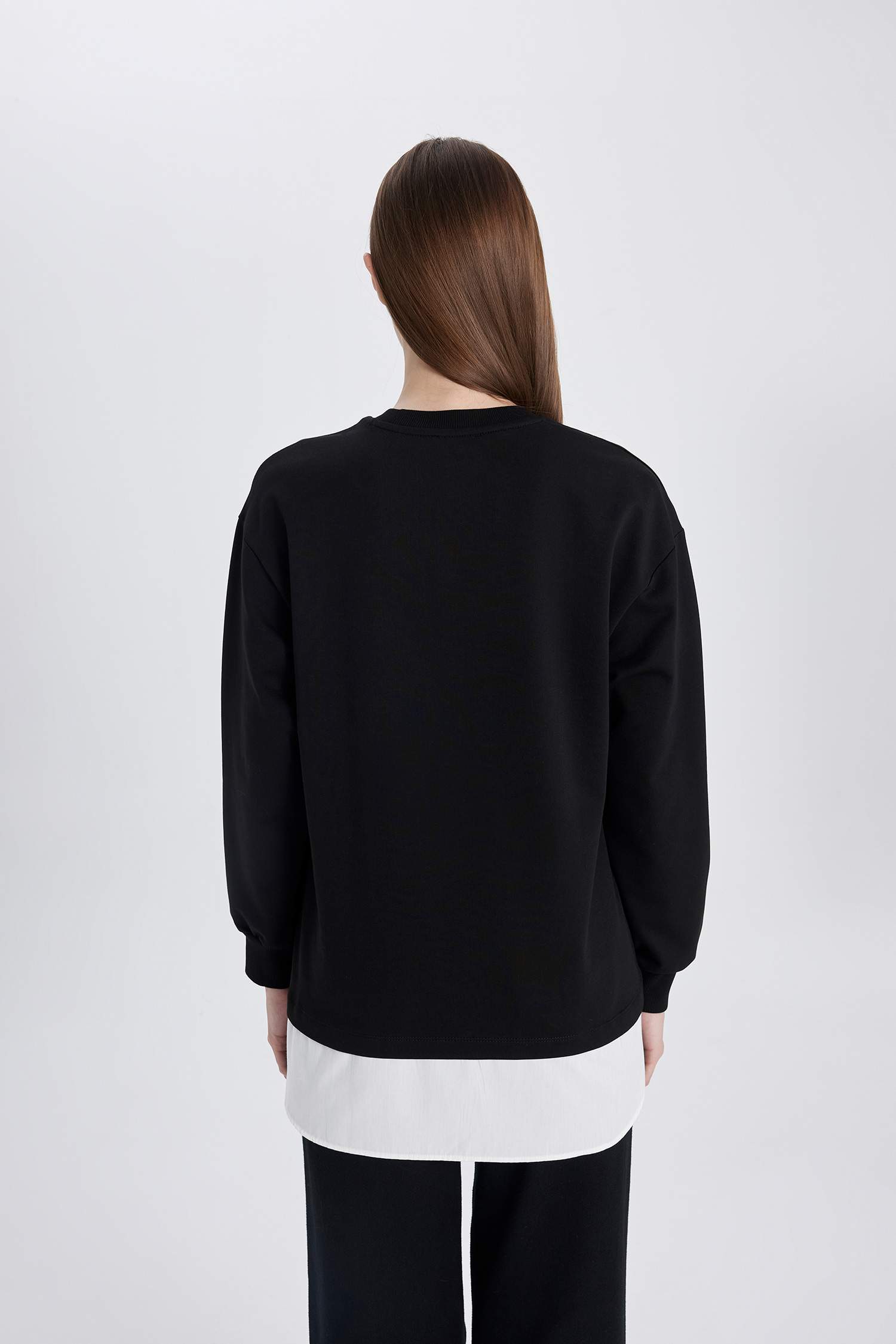 تونيك كم طويل قماش رقيق قصة عادية