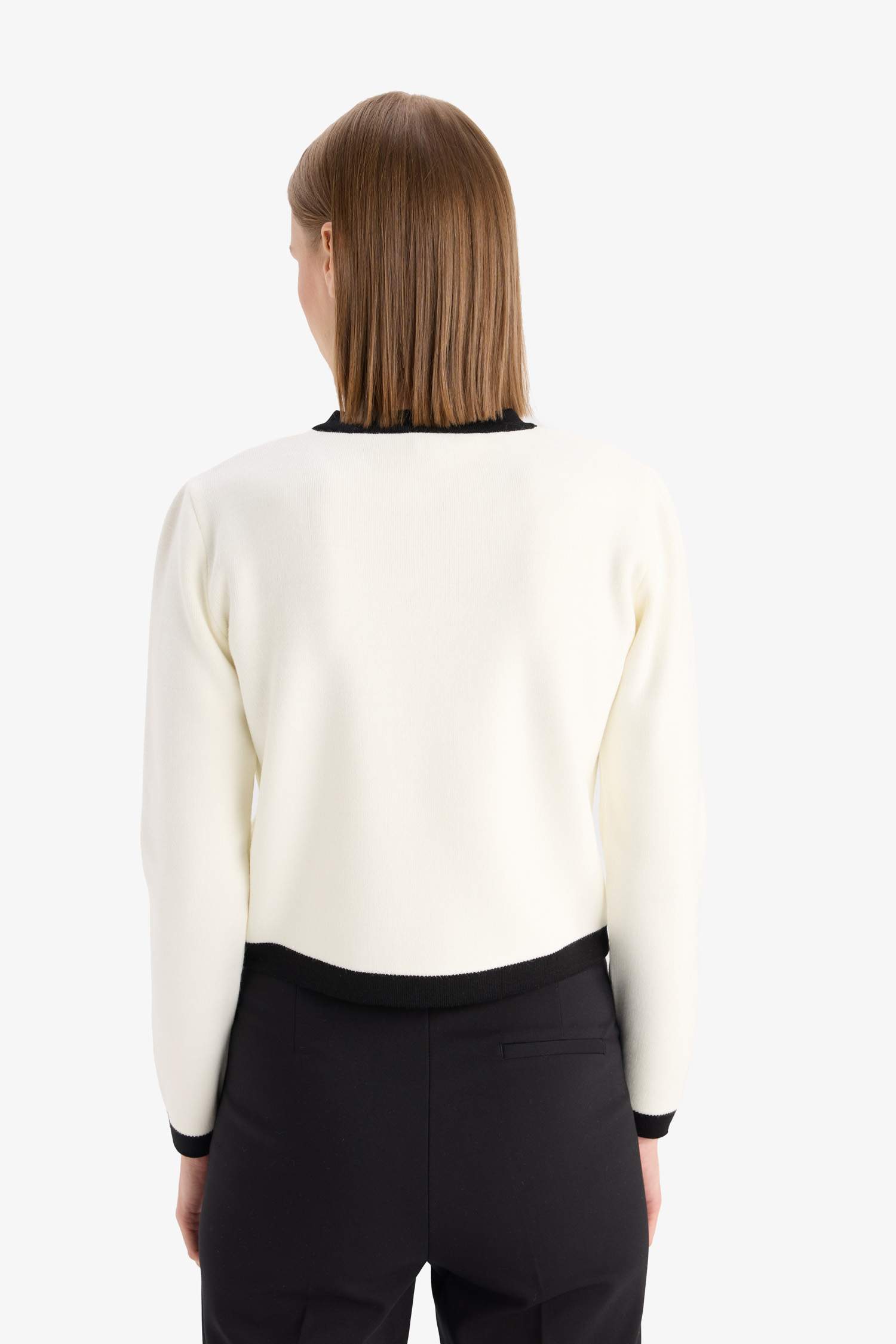 Regular Fit Bisiklet Yaka Düğmeli Triko Hırka