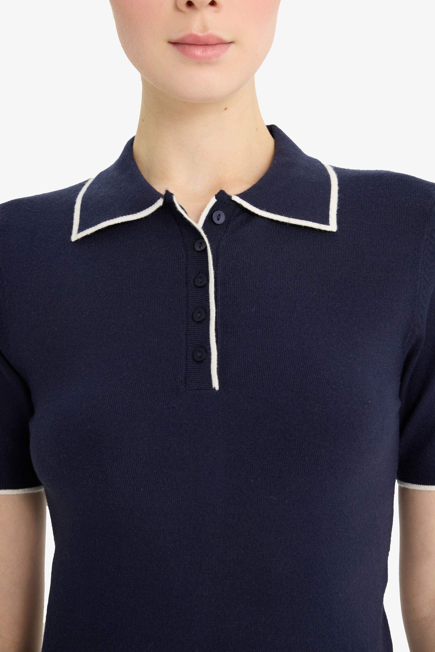 Приталенный свитер Fitted с воротником-поло