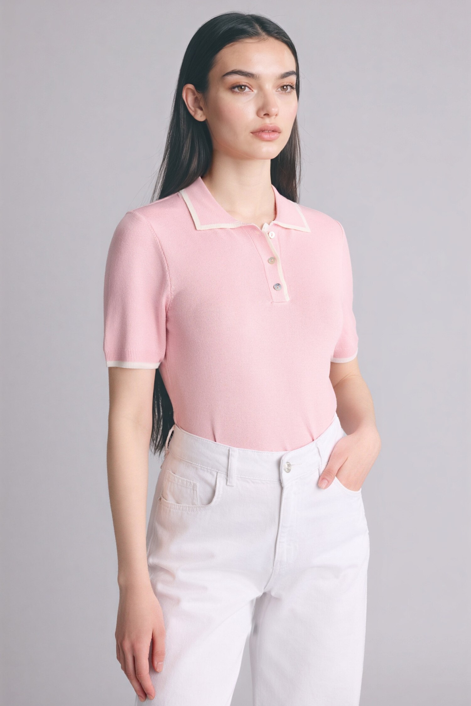 DeFacto Fitted Triko Polo Tişört görsel 3