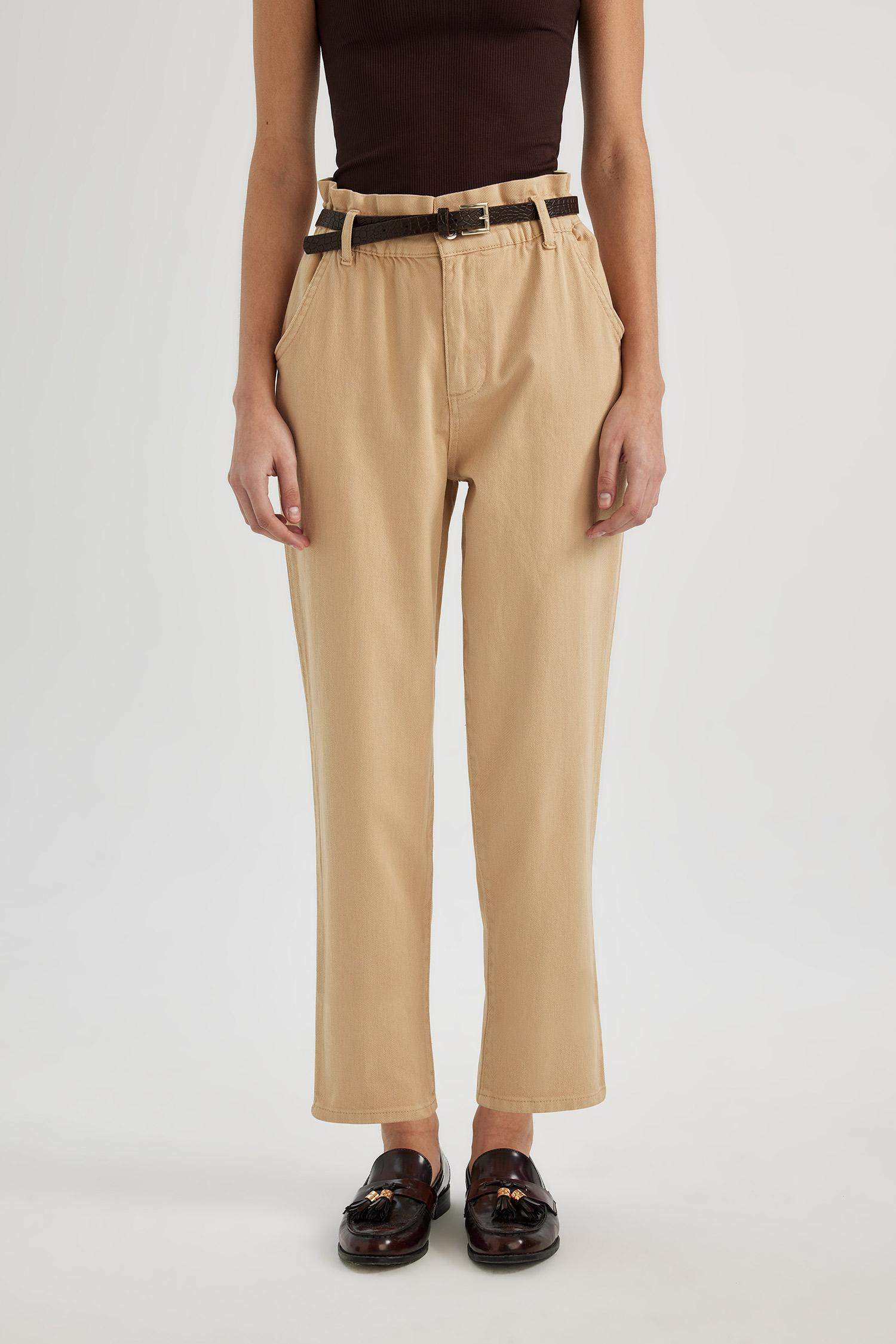 Baggy Fit Ankle Length Gabardine Trousers