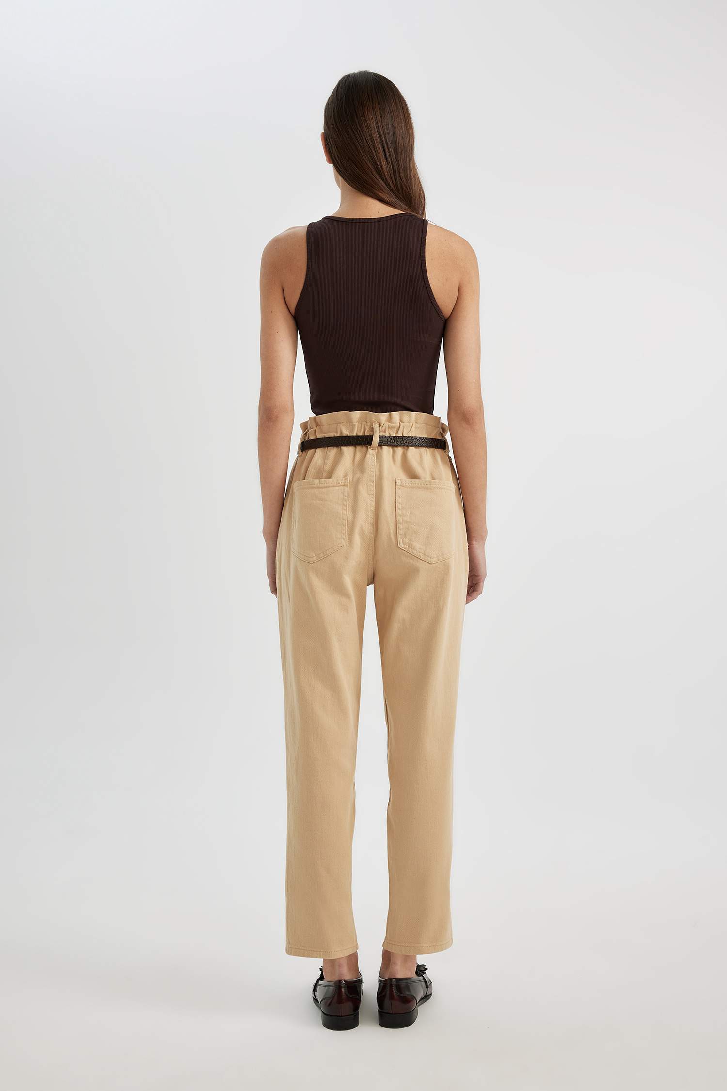 Baggy Fit Ankle Length Gabardine Trousers