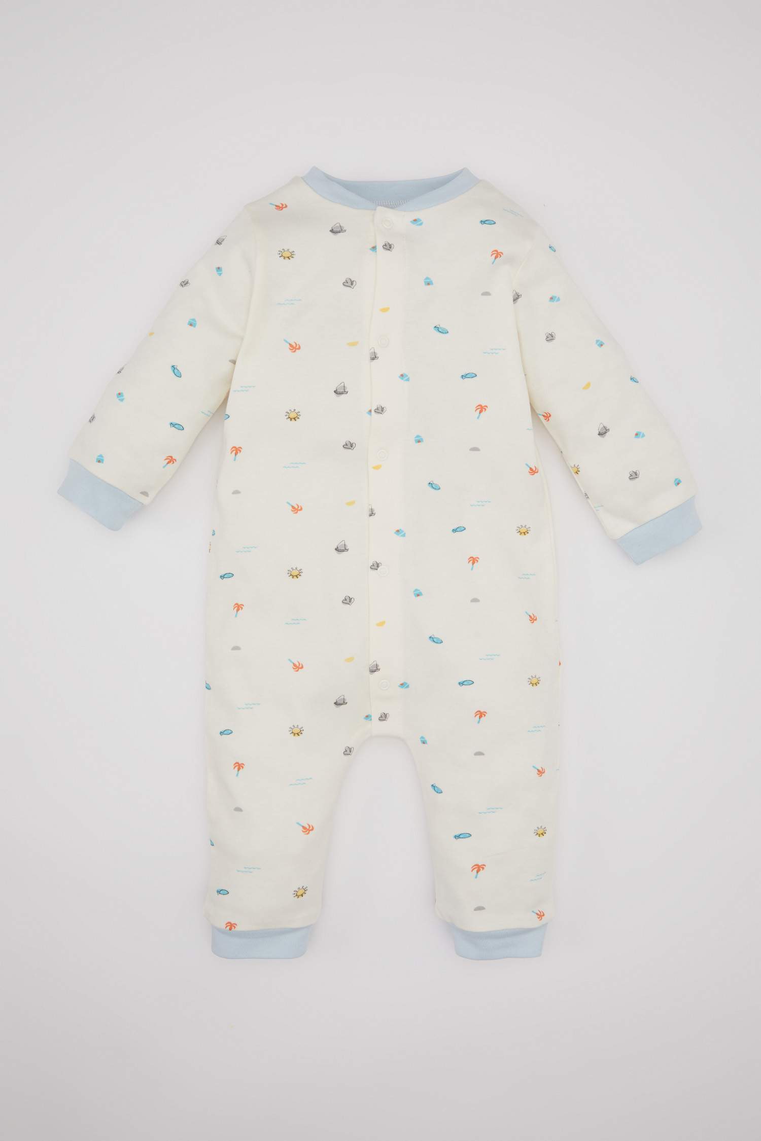 Baby Boy Newborn Marine Printed Heavy Fabric Jumpsuit