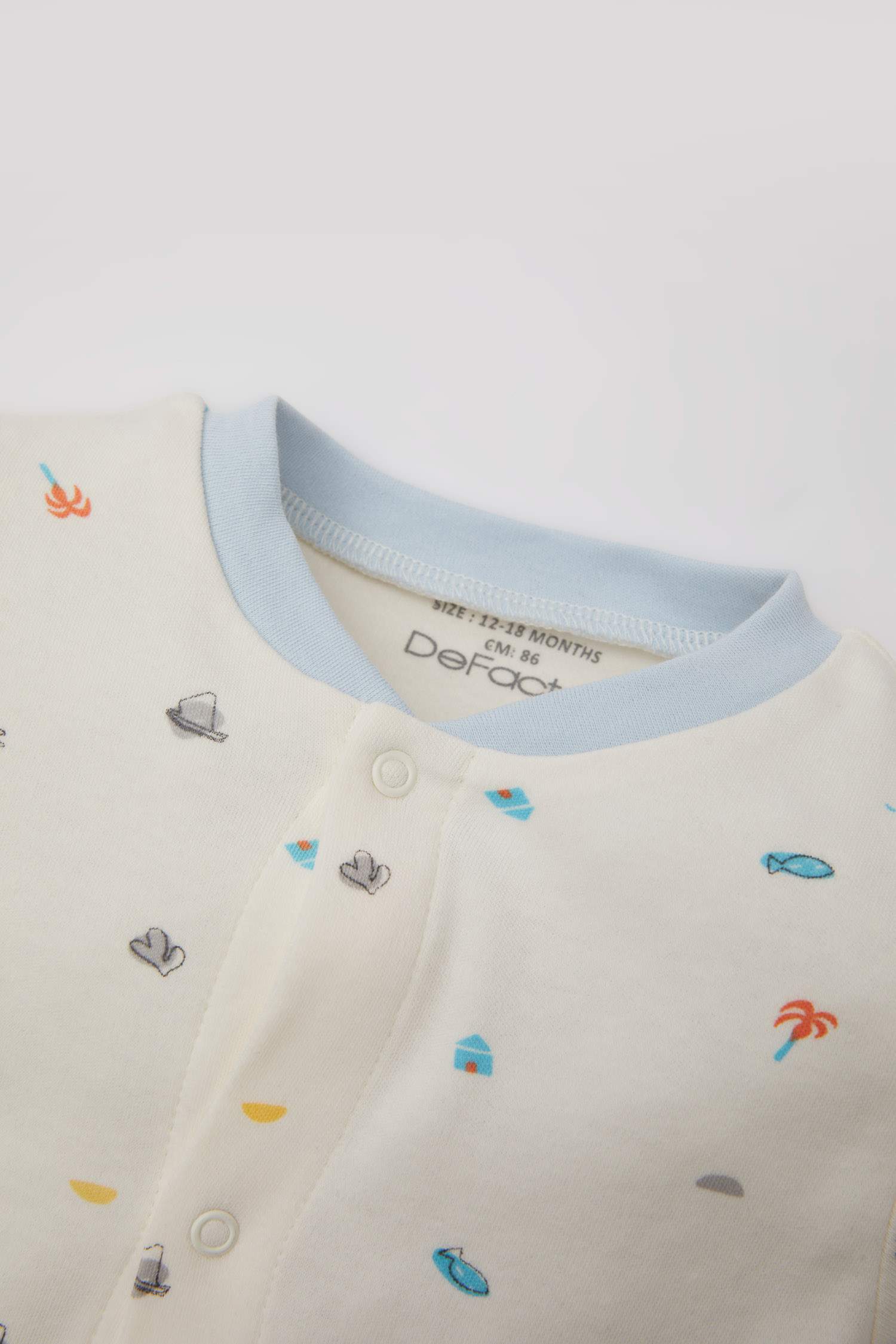 Baby Boy Newborn Marine Printed Heavy Fabric Jumpsuit