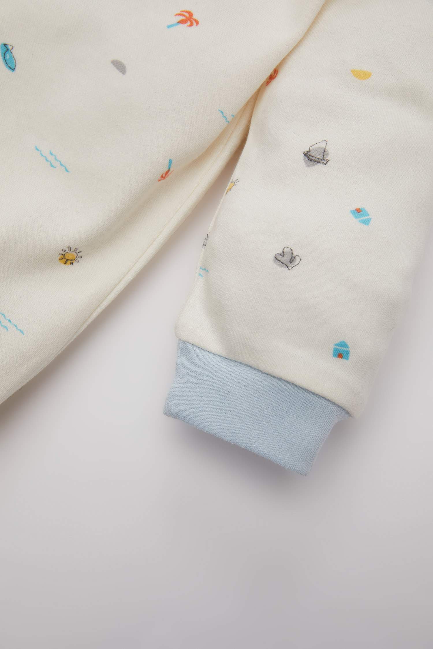 Baby Boy Newborn Marine Printed Heavy Fabric Jumpsuit