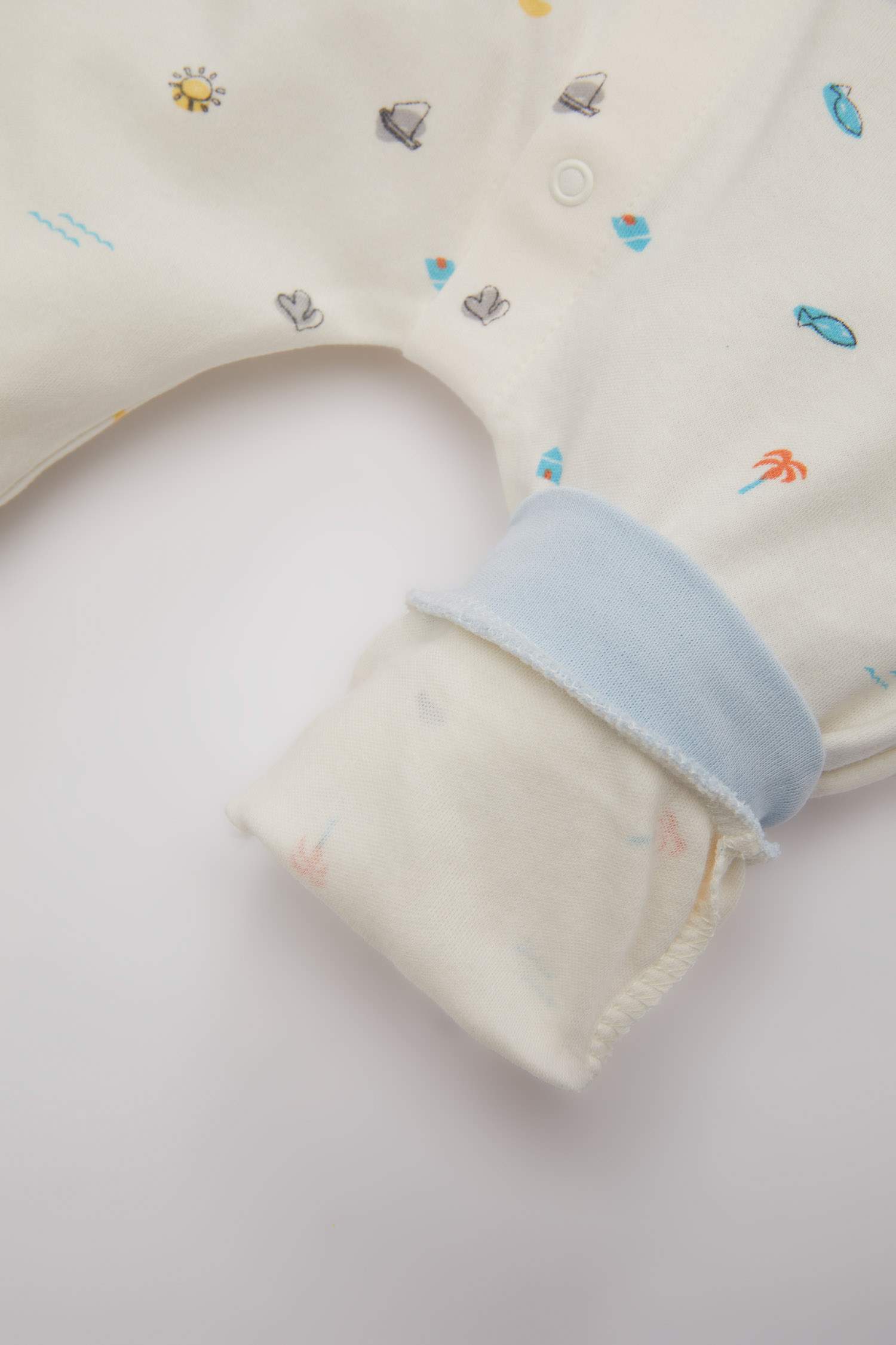 Baby Boy Newborn Marine Printed Heavy Fabric Jumpsuit