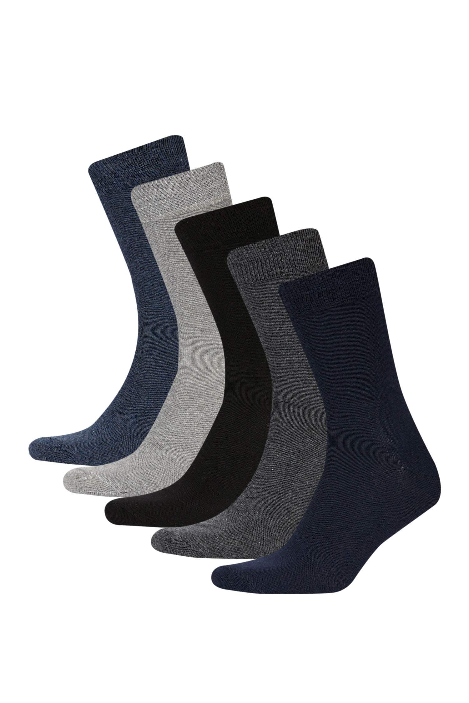 Erkek 5'li Pamuklu Uzun Çorap