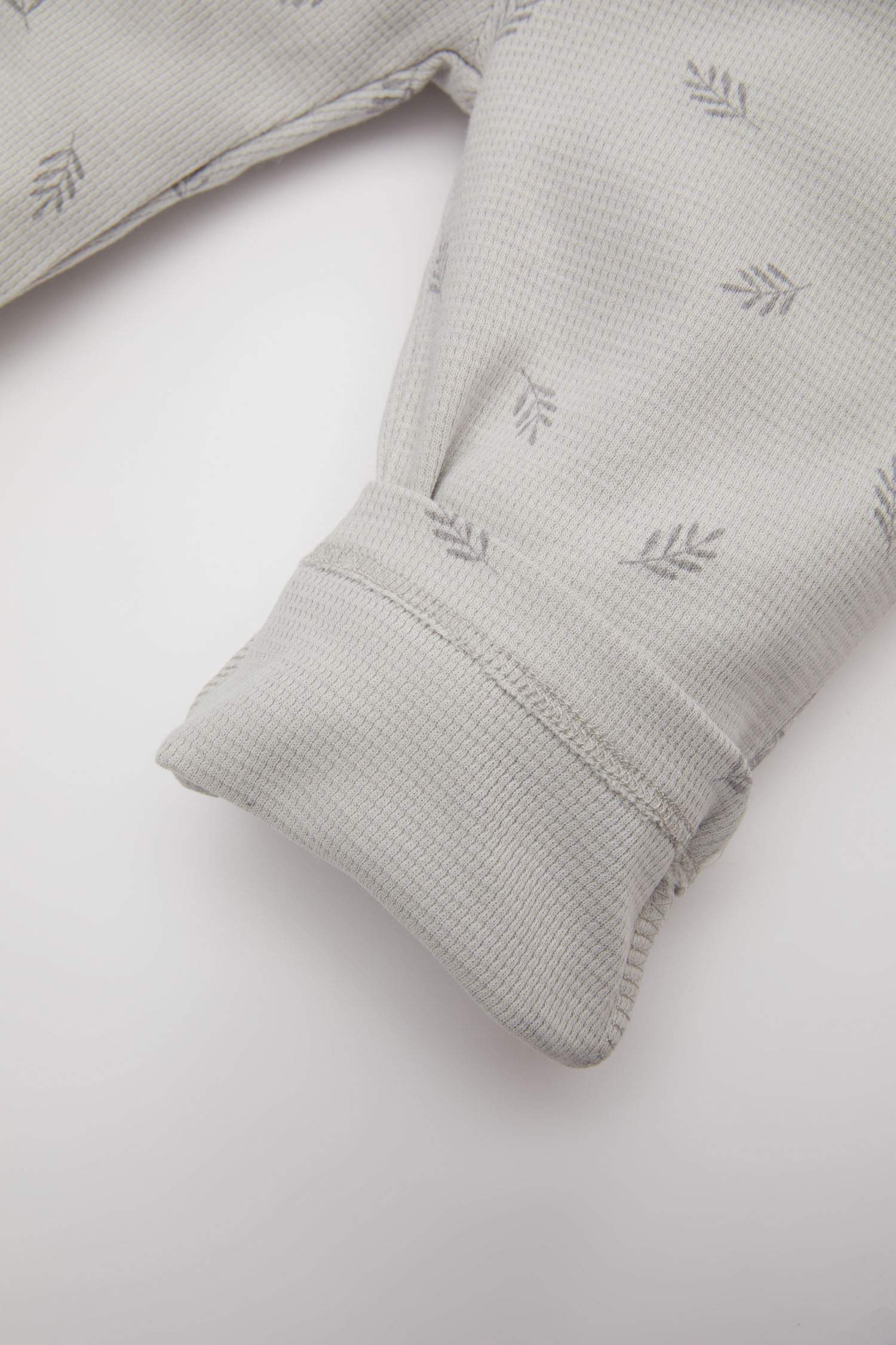 Kız Bebek Beli Lastikli Desenli Waffle Pantolon