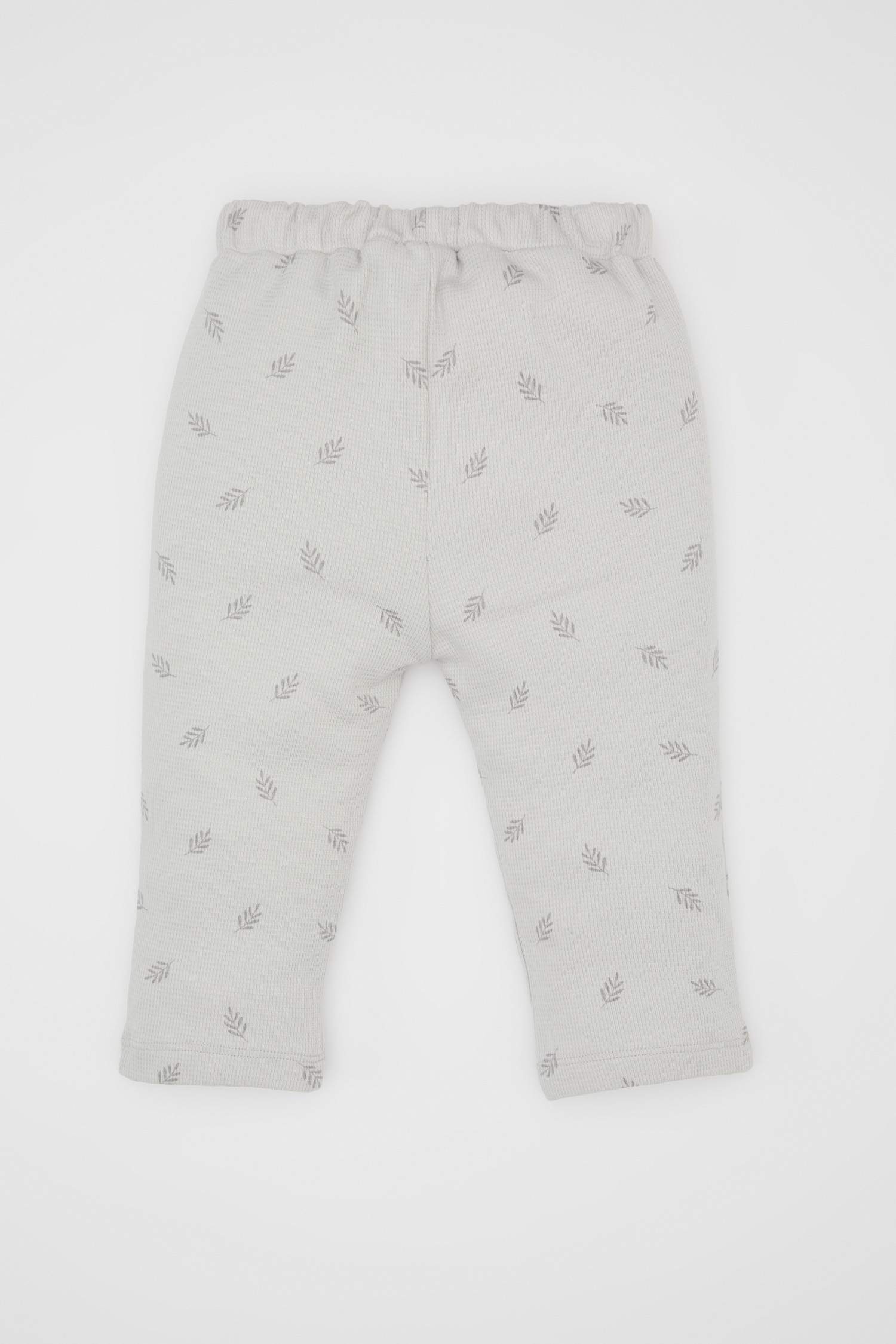 Kız Bebek Beli Lastikli Desenli Waffle Pantolon