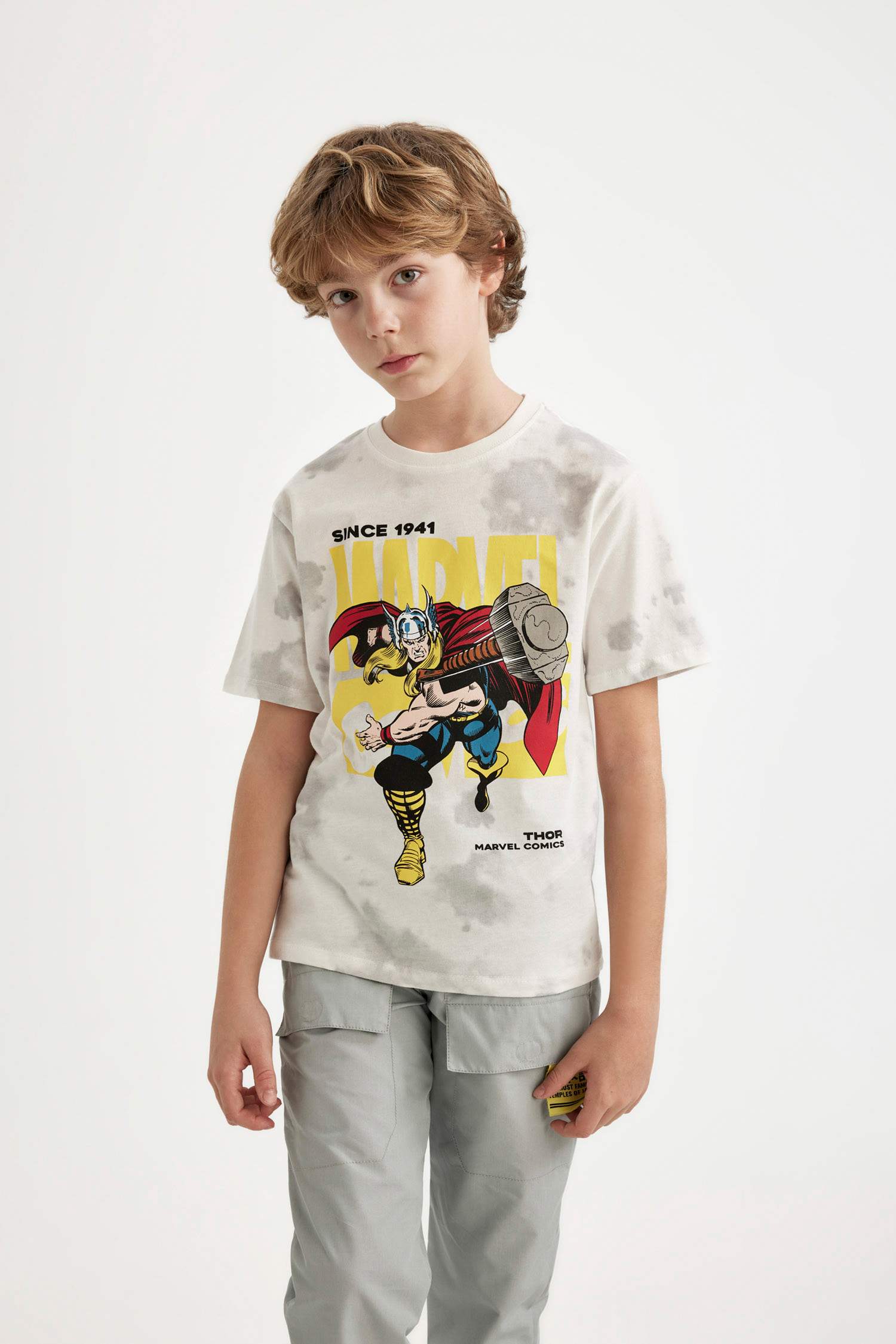 Erkek Çocuk Marvel Comics Bisiklet Yaka Kısa Kollu Tişört