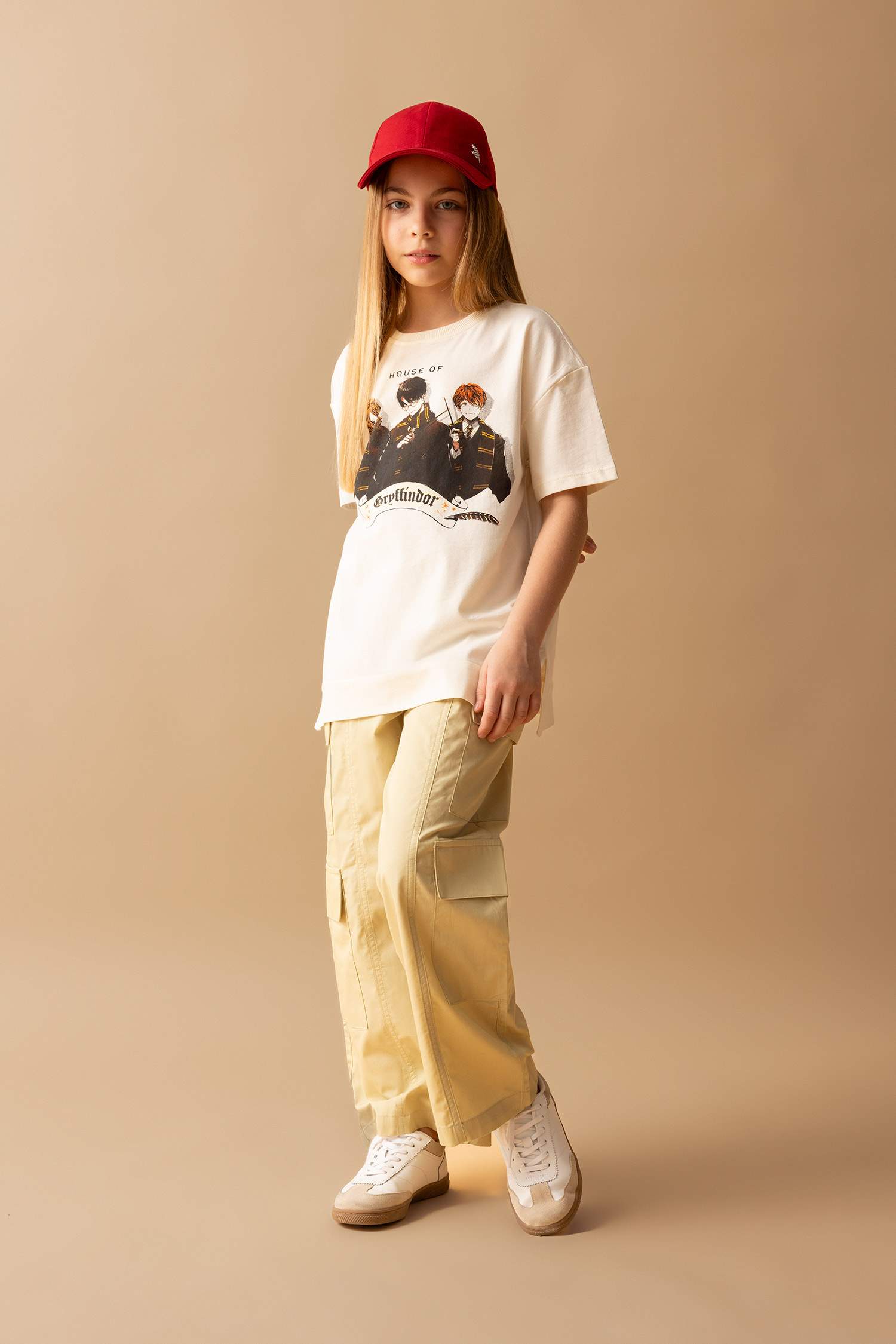 Girl Wide Leg Cotton Cargo Pants