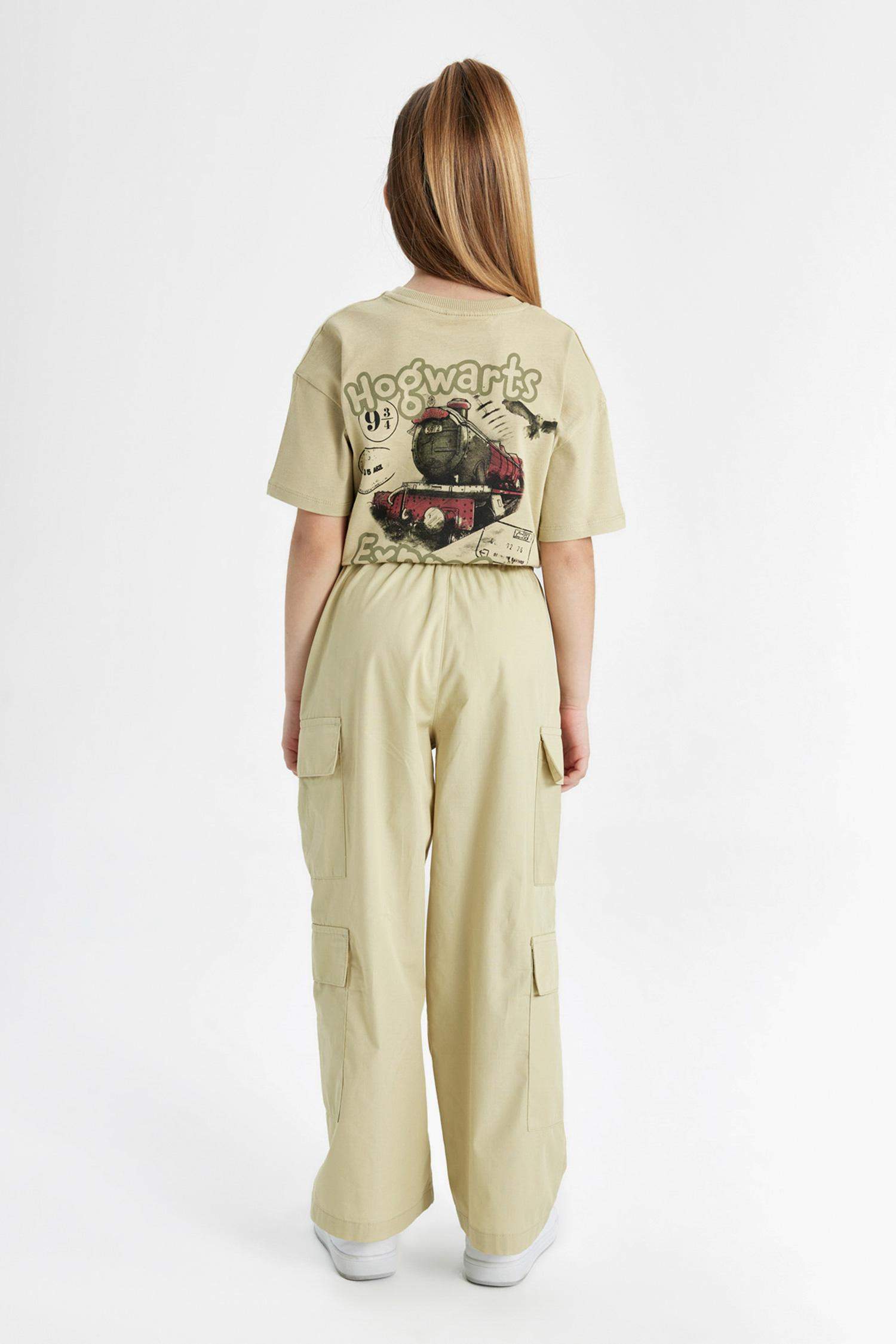 Girl Wide Leg Cotton Cargo Pants