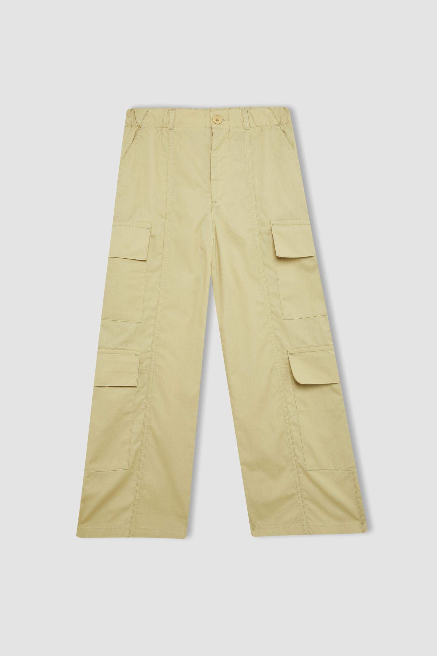 Girl Wide Leg Cotton Cargo Pants