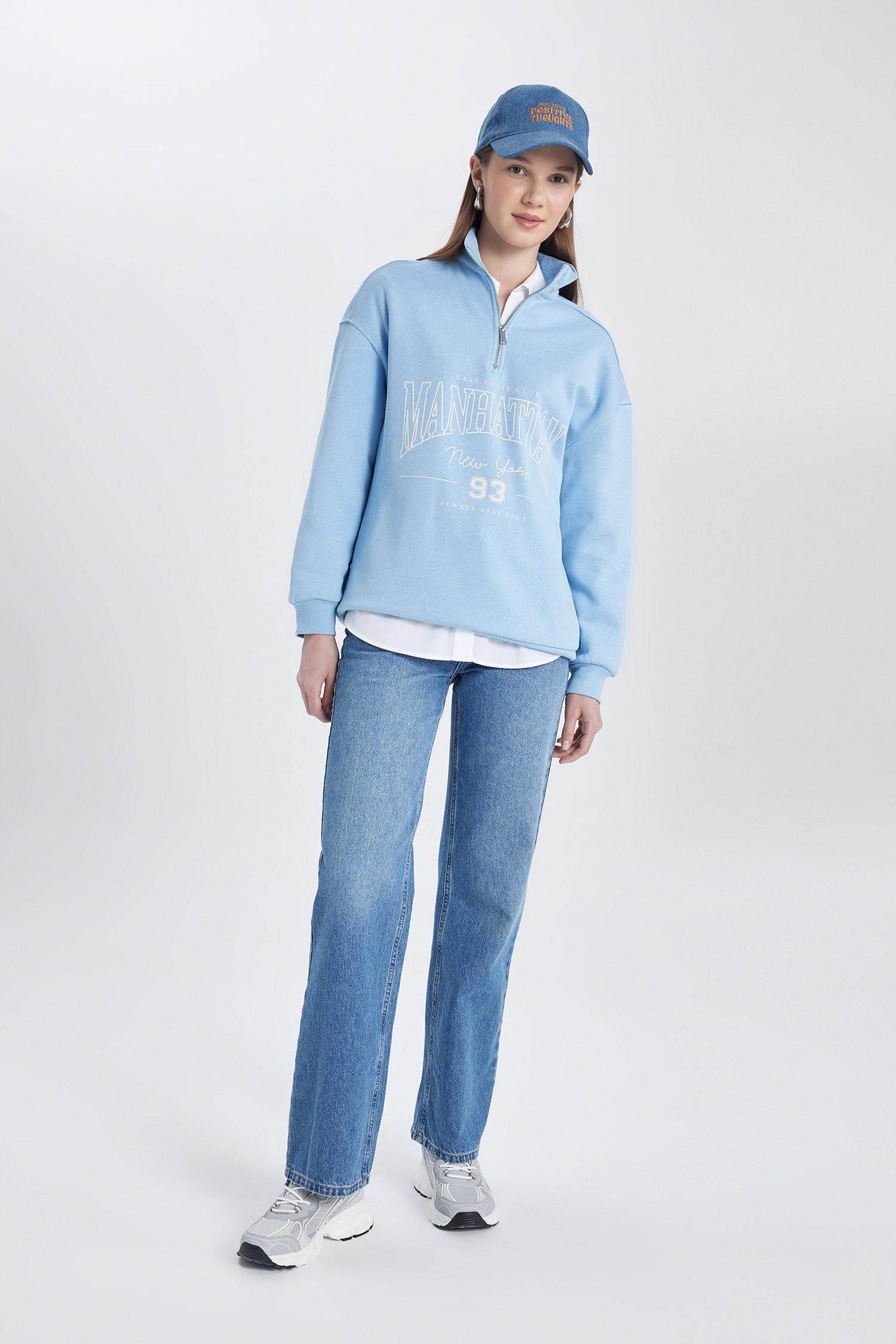 سويت تونيك قماش سميك قصة عادية وبطانة ناعمة