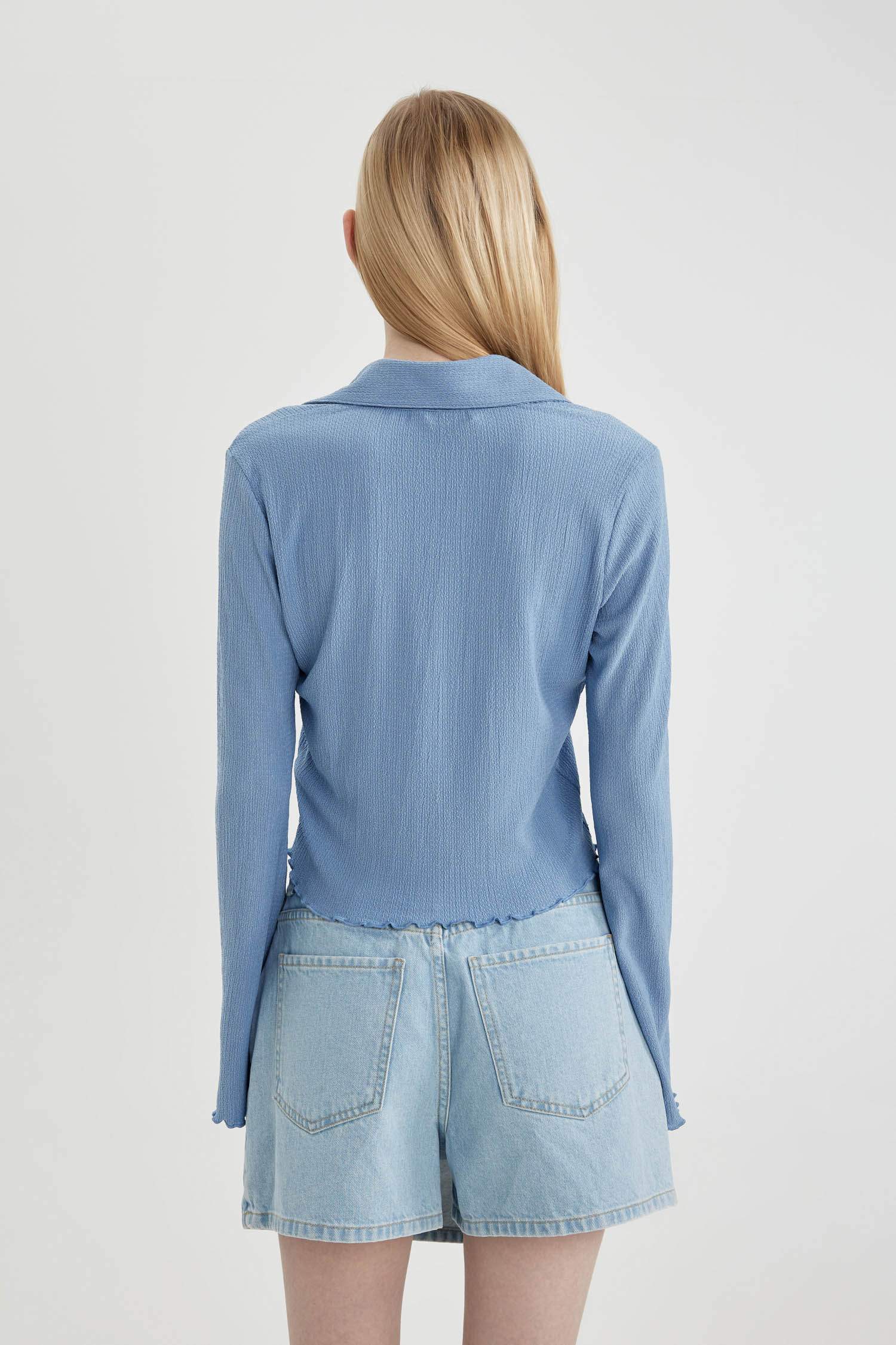 Coool Fitted Bürümcük Uzun Kollu Gömlek