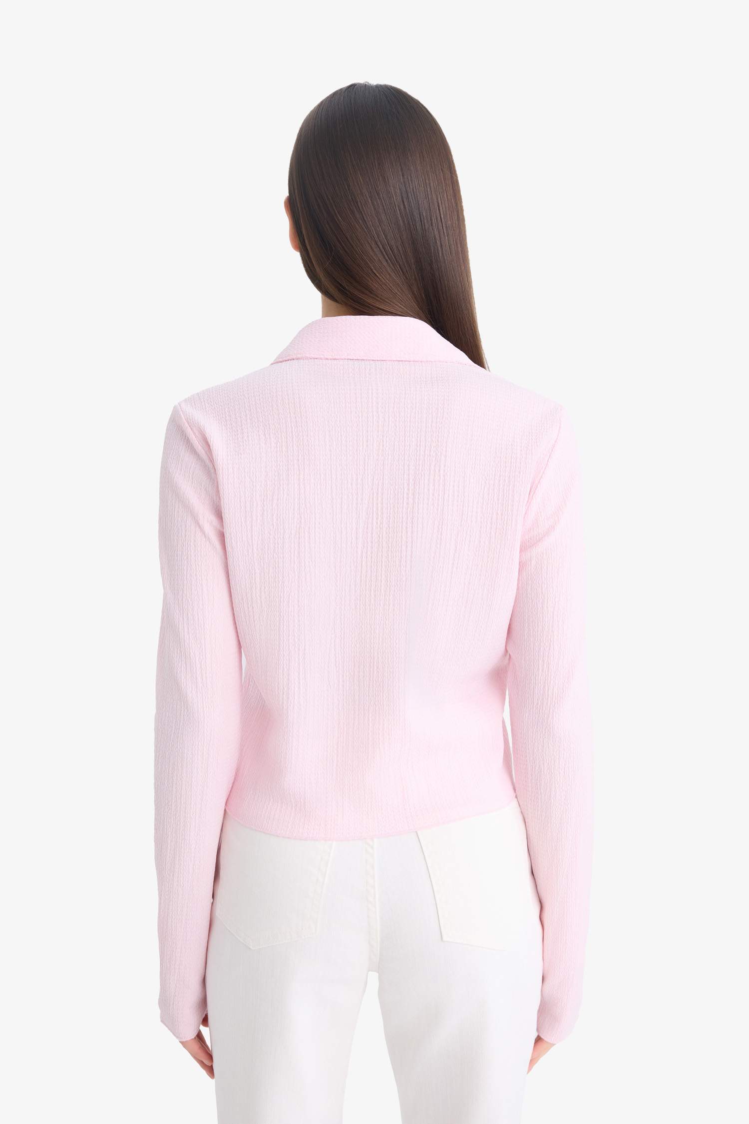 Slim Fit Shirt Collar Long Sleeve Shirt