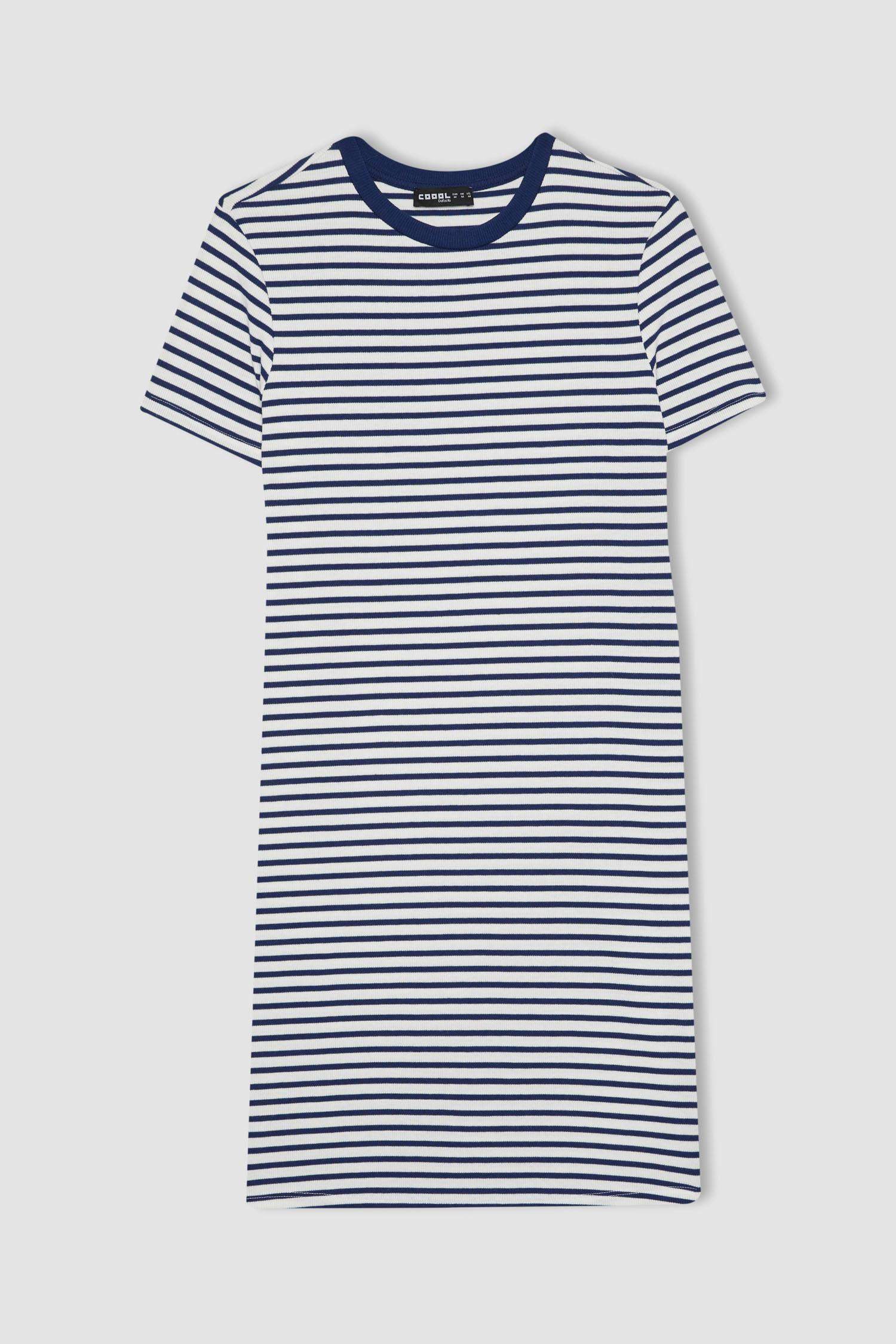 فستان قصير نص ردن مضلع بوديكون