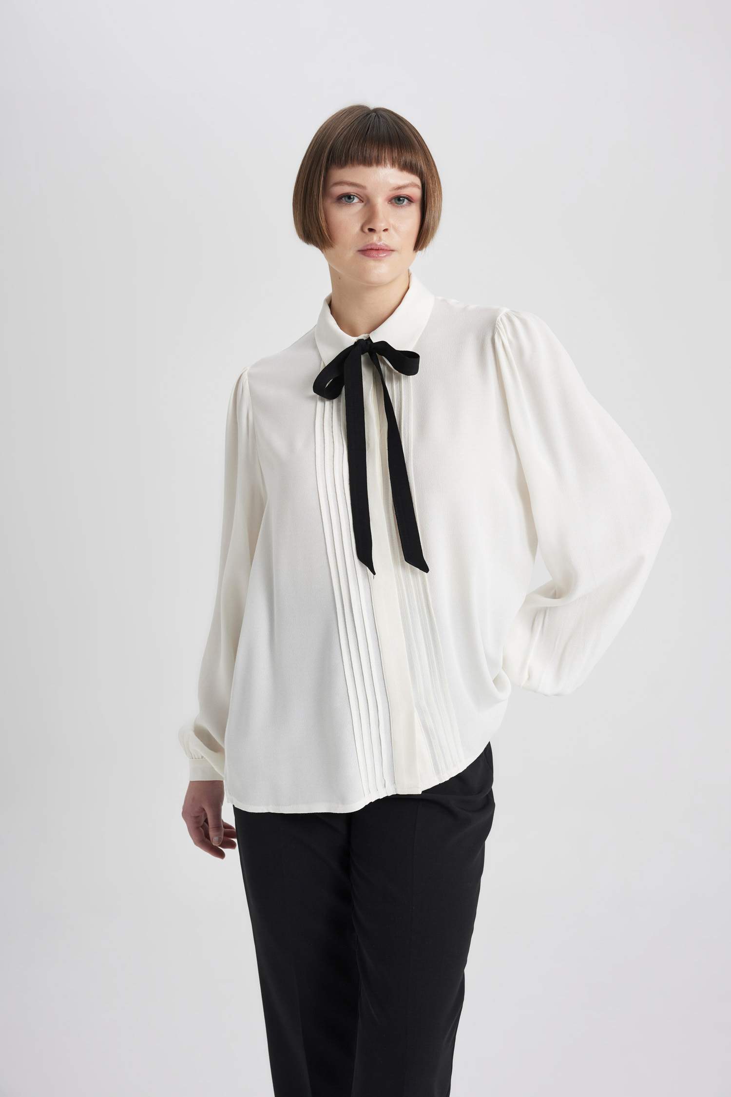 Regular Fit Shawl Collar Long Sleeve Shirt