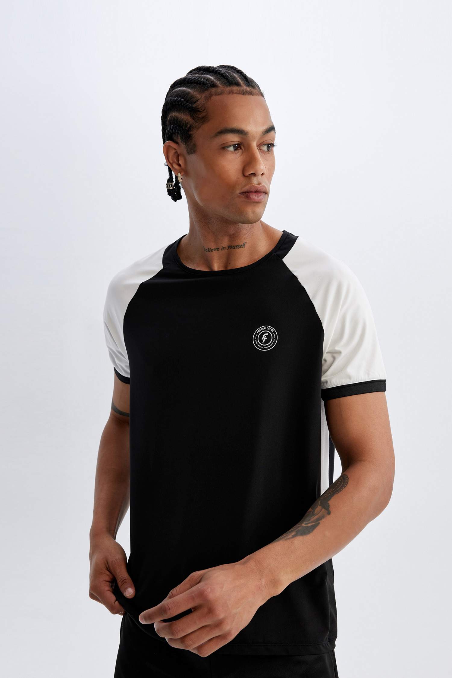 DeFactoFit Standard Fit Crew Neck Printed Heavy Fabric T-Shirt