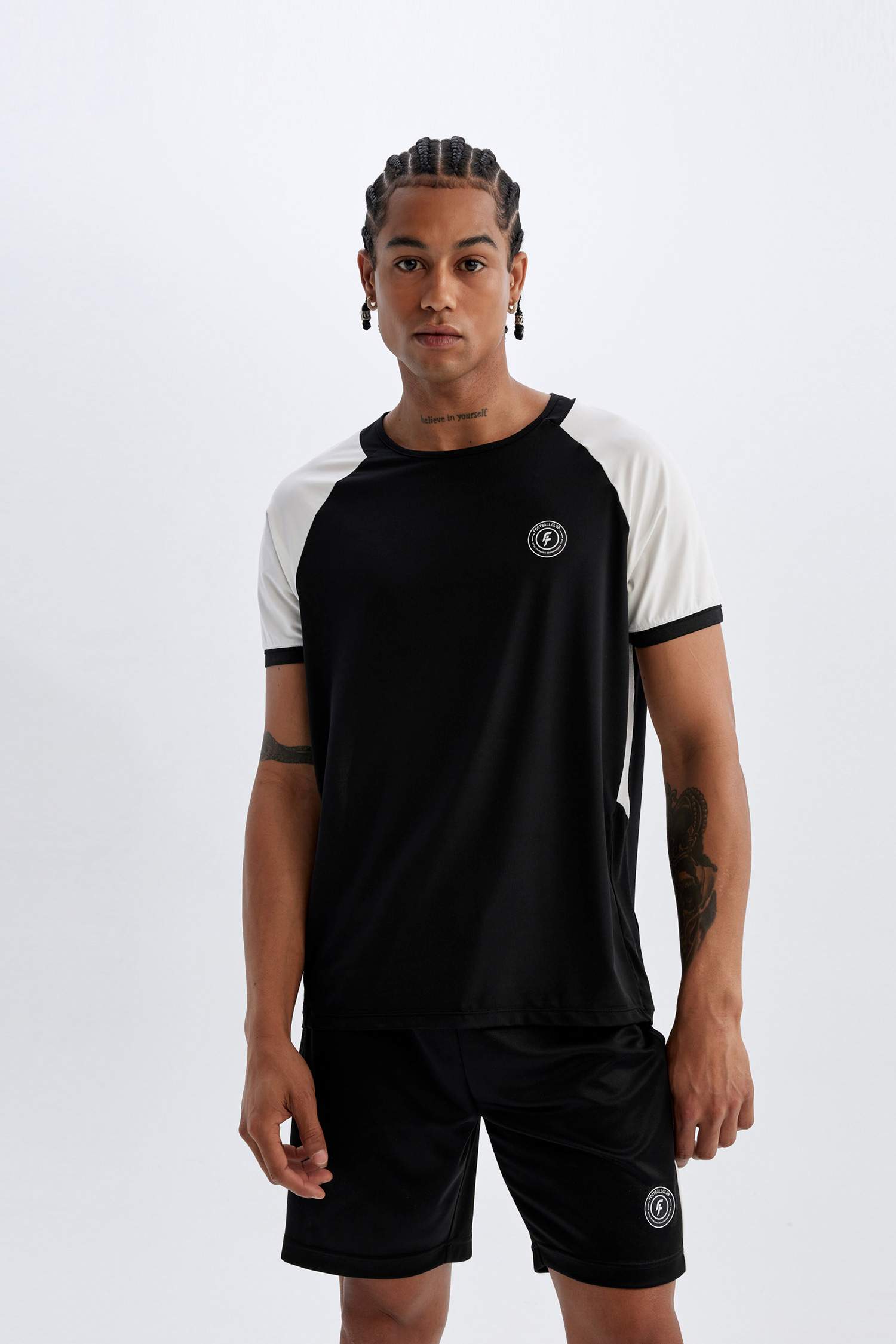 DeFactoFit Standard Fit Crew Neck Printed Heavy Fabric T-Shirt