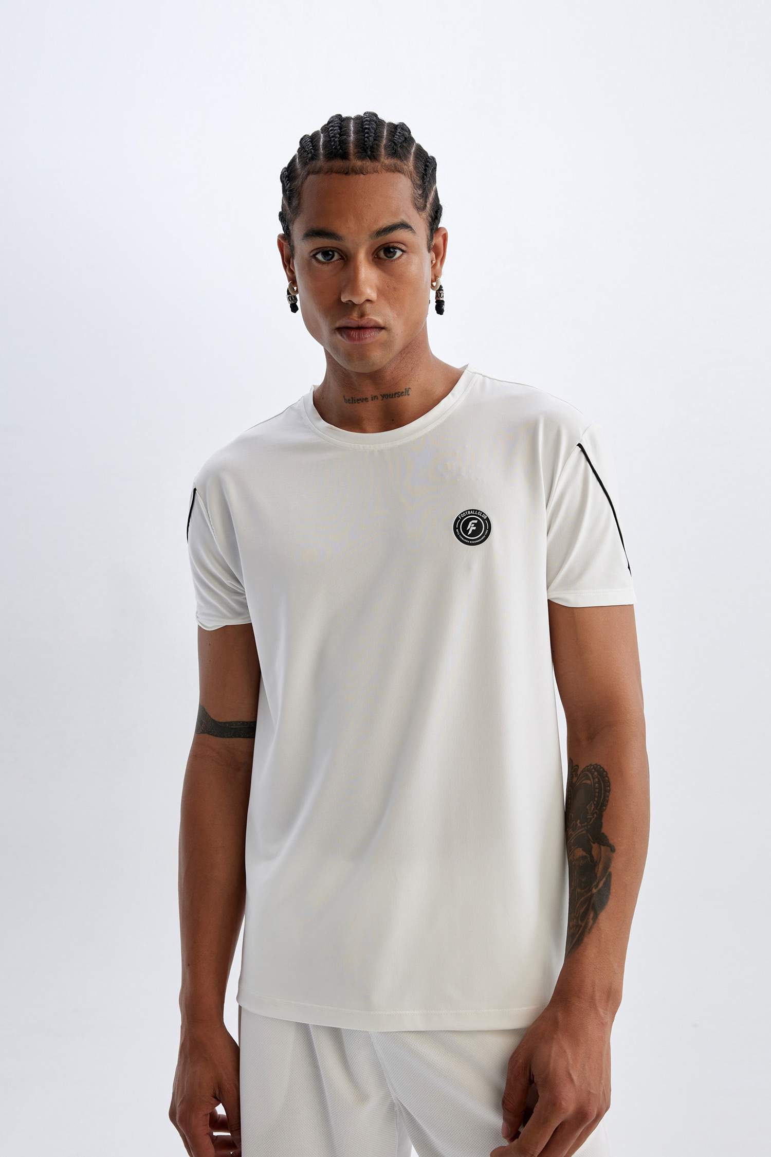 Standard Fit Crew Neck Printed Heavy Fabric Sports T-Shirt