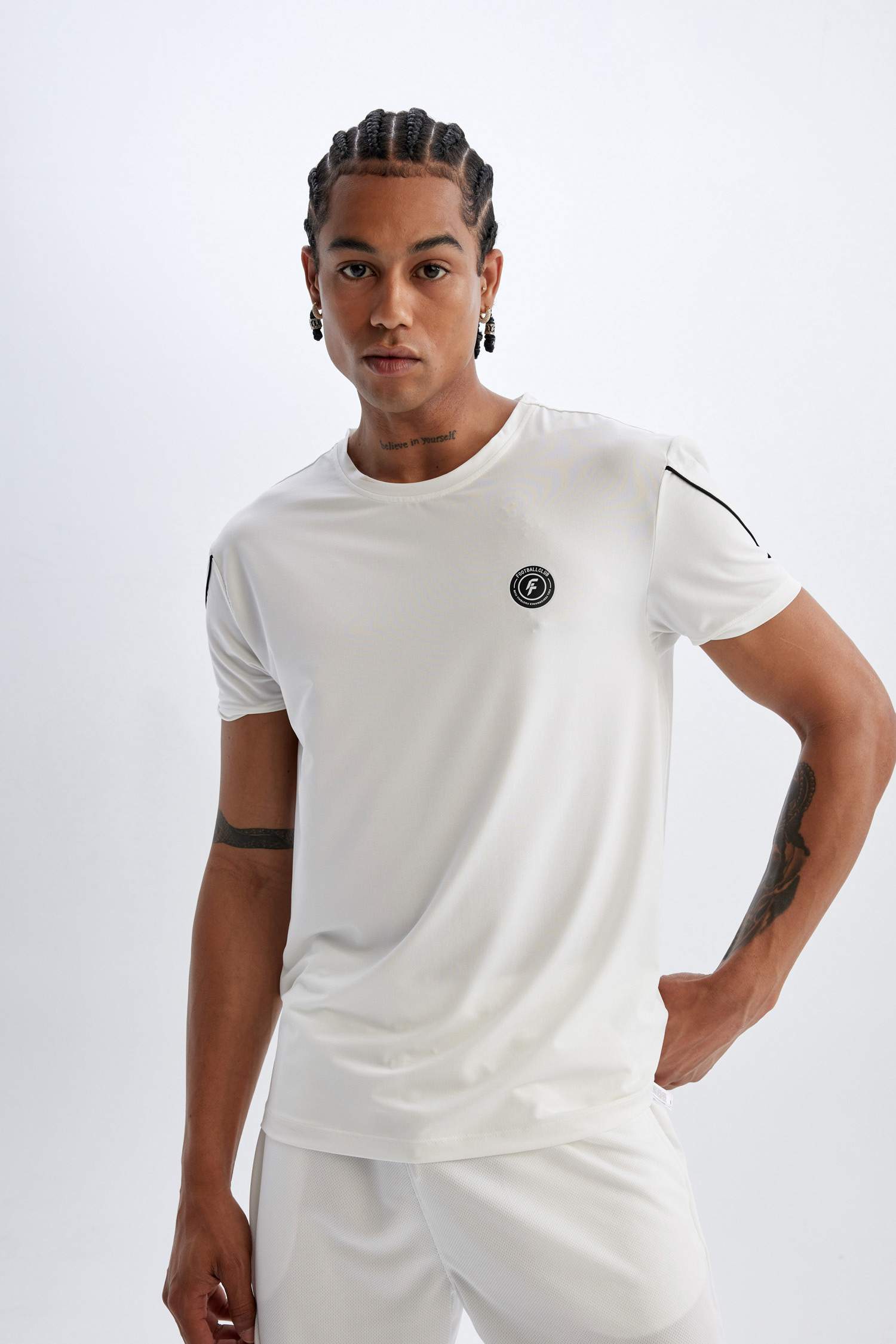 Standard Fit Crew Neck Printed Heavy Fabric Sports T-Shirt