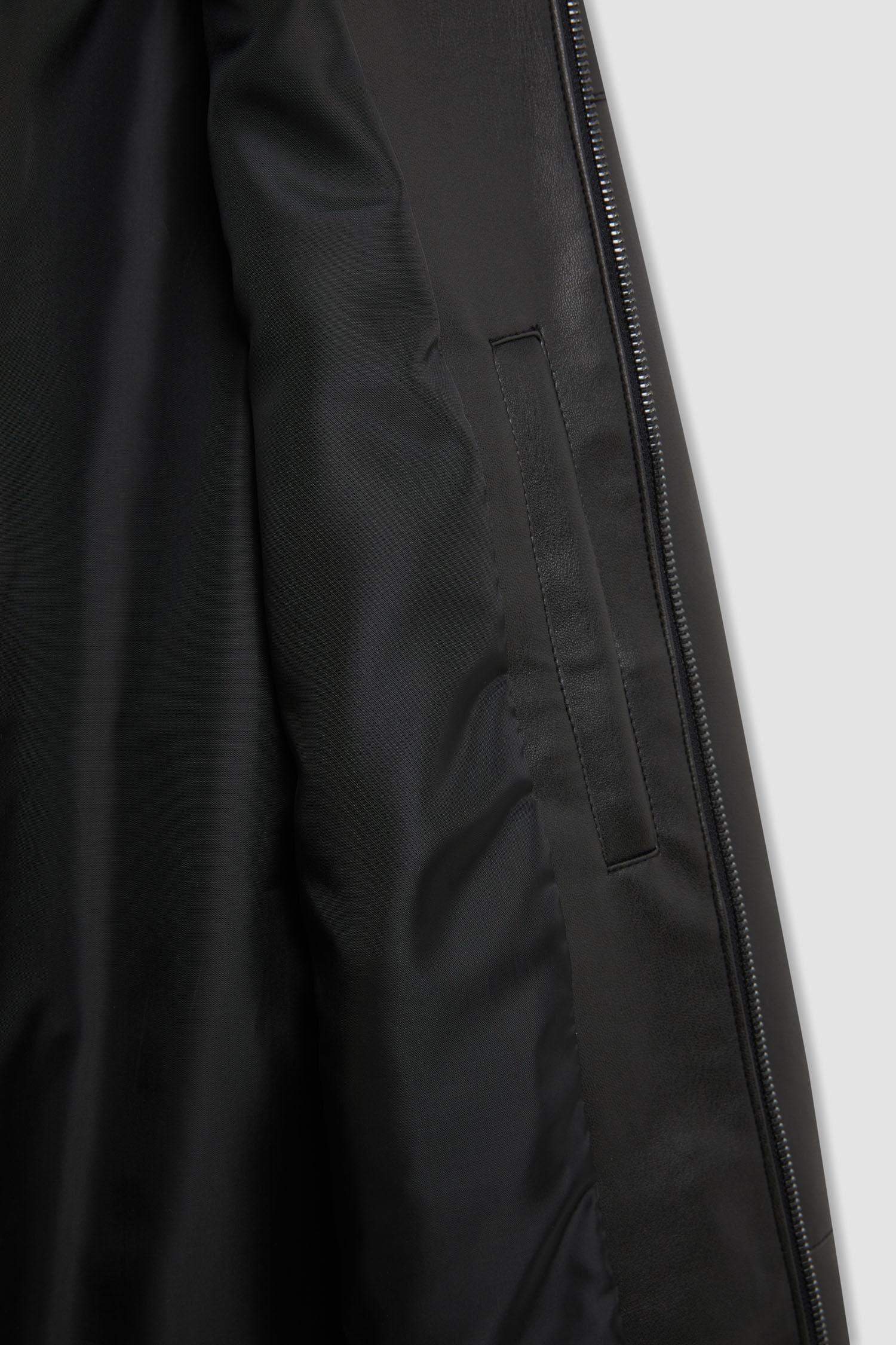 Slim Fit Faux Leather Jacket