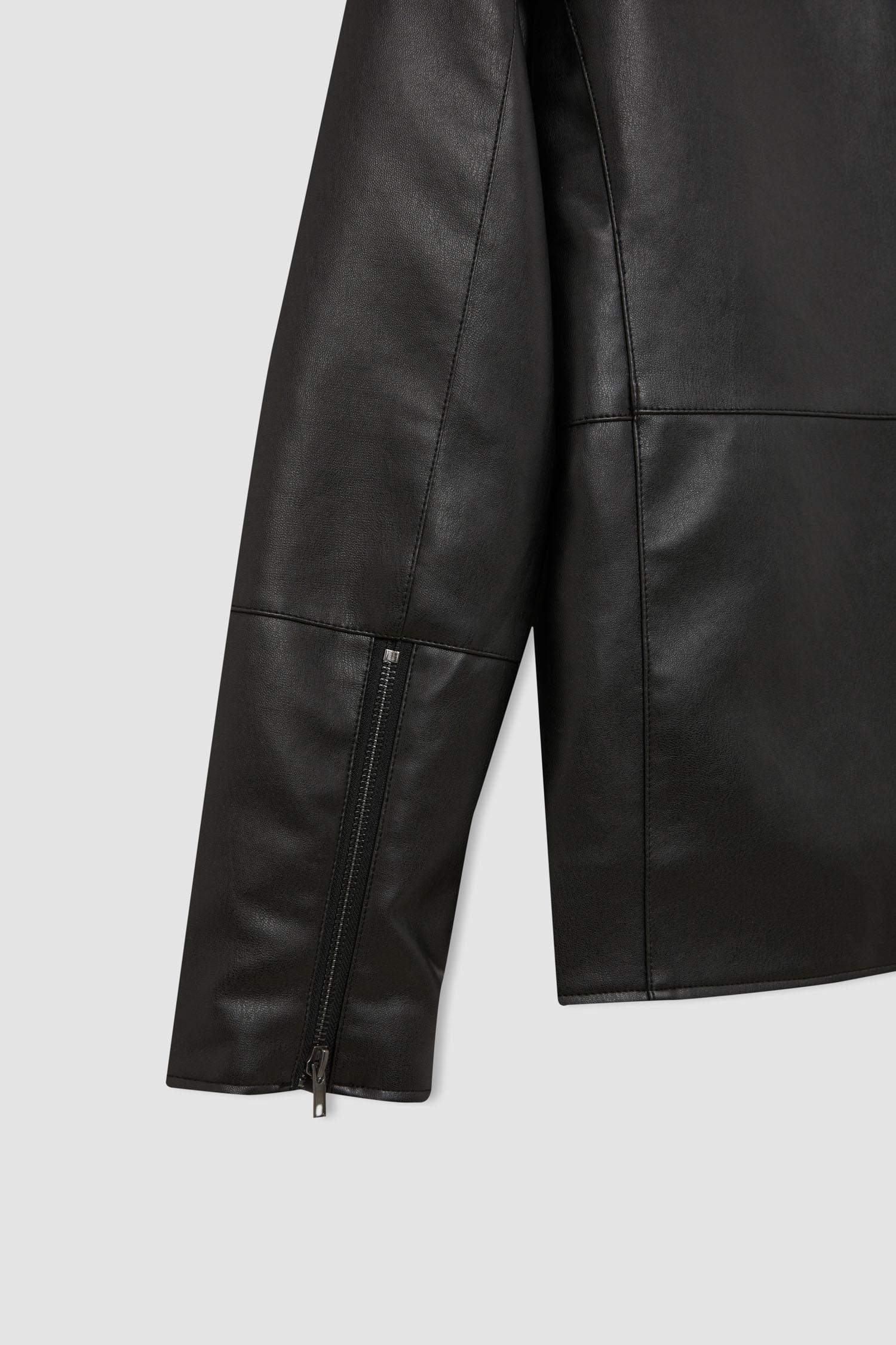 Slim Fit Faux Leather Jacket