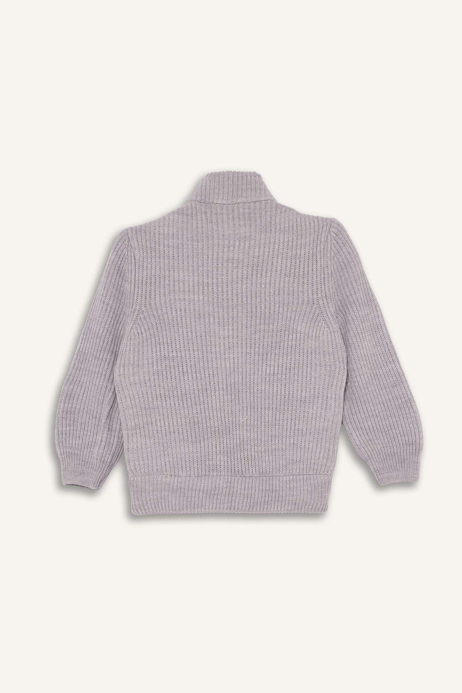 Erkek Çocuk Yarım Balıkçı Yaka Fermuarlı Triko Hırka 