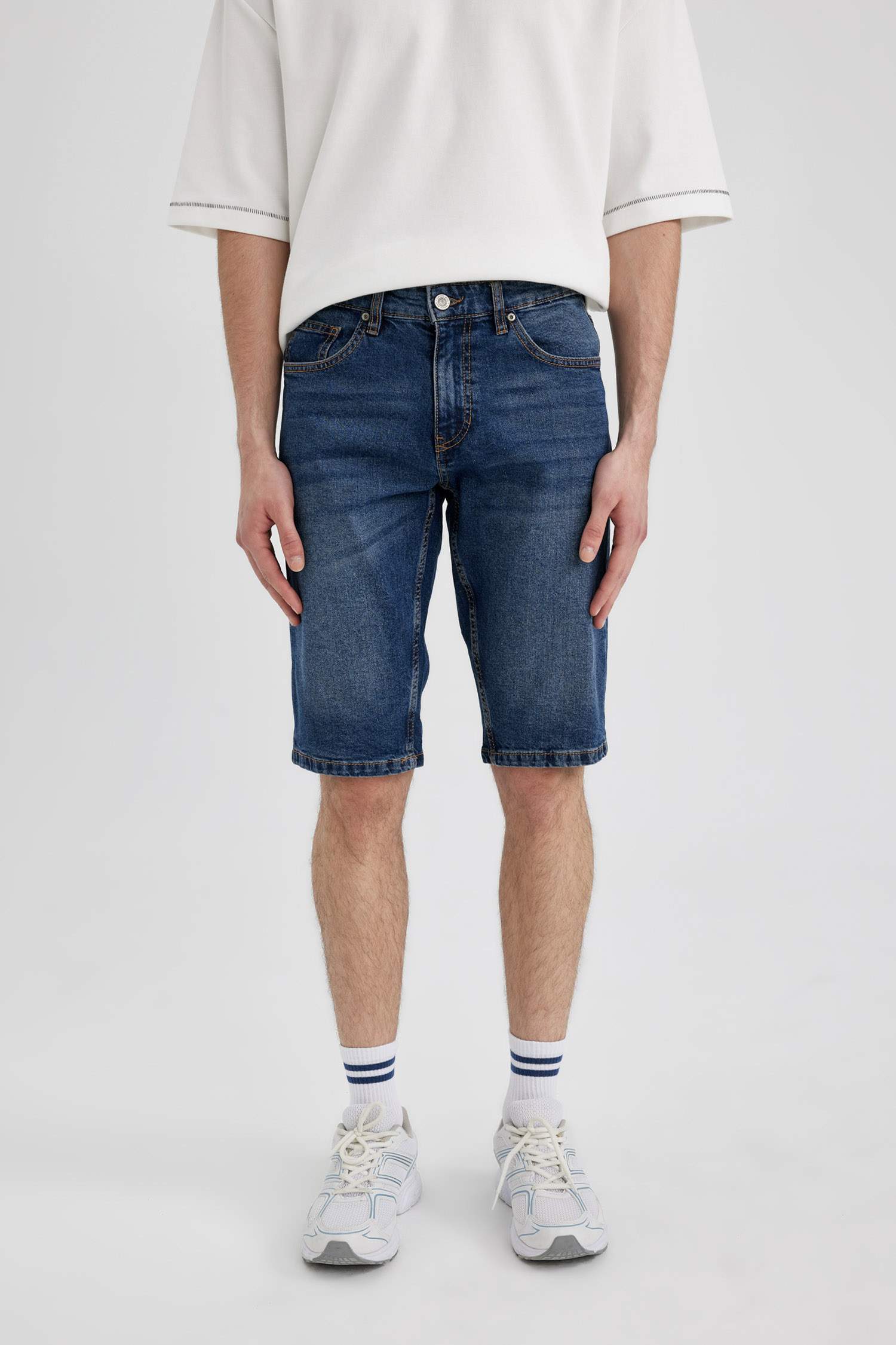 Regular Fit Jean Bermuda Shorts