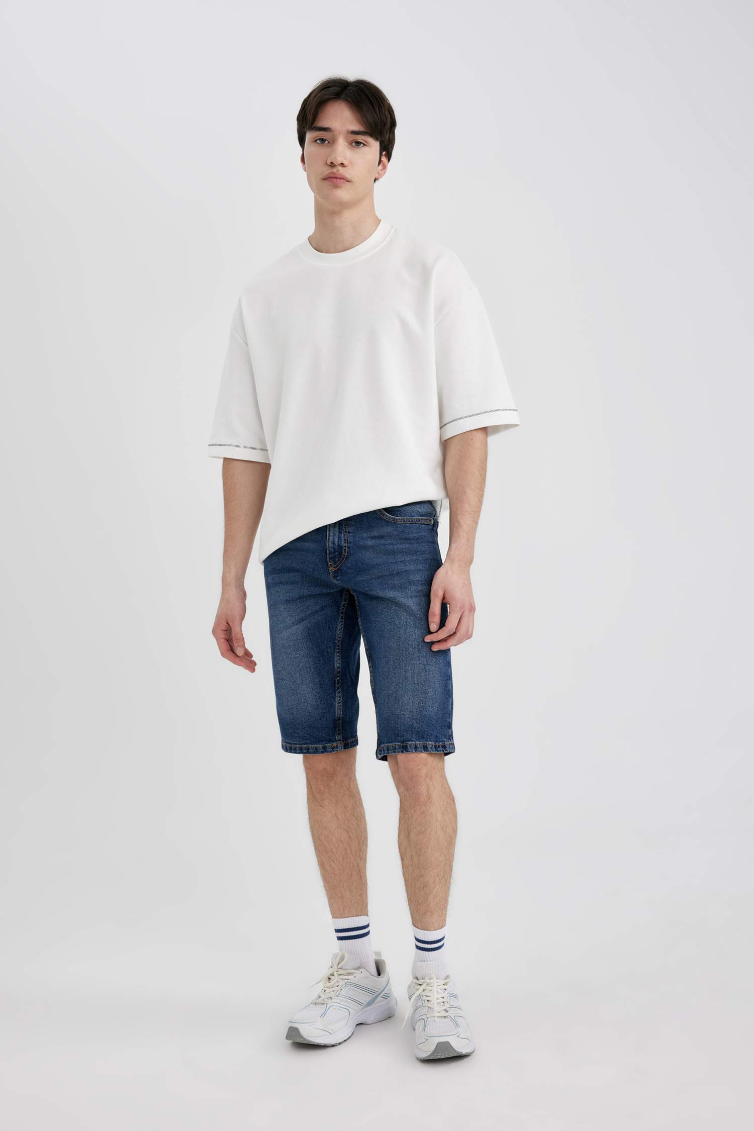 Regular Fit Jean Bermuda Shorts