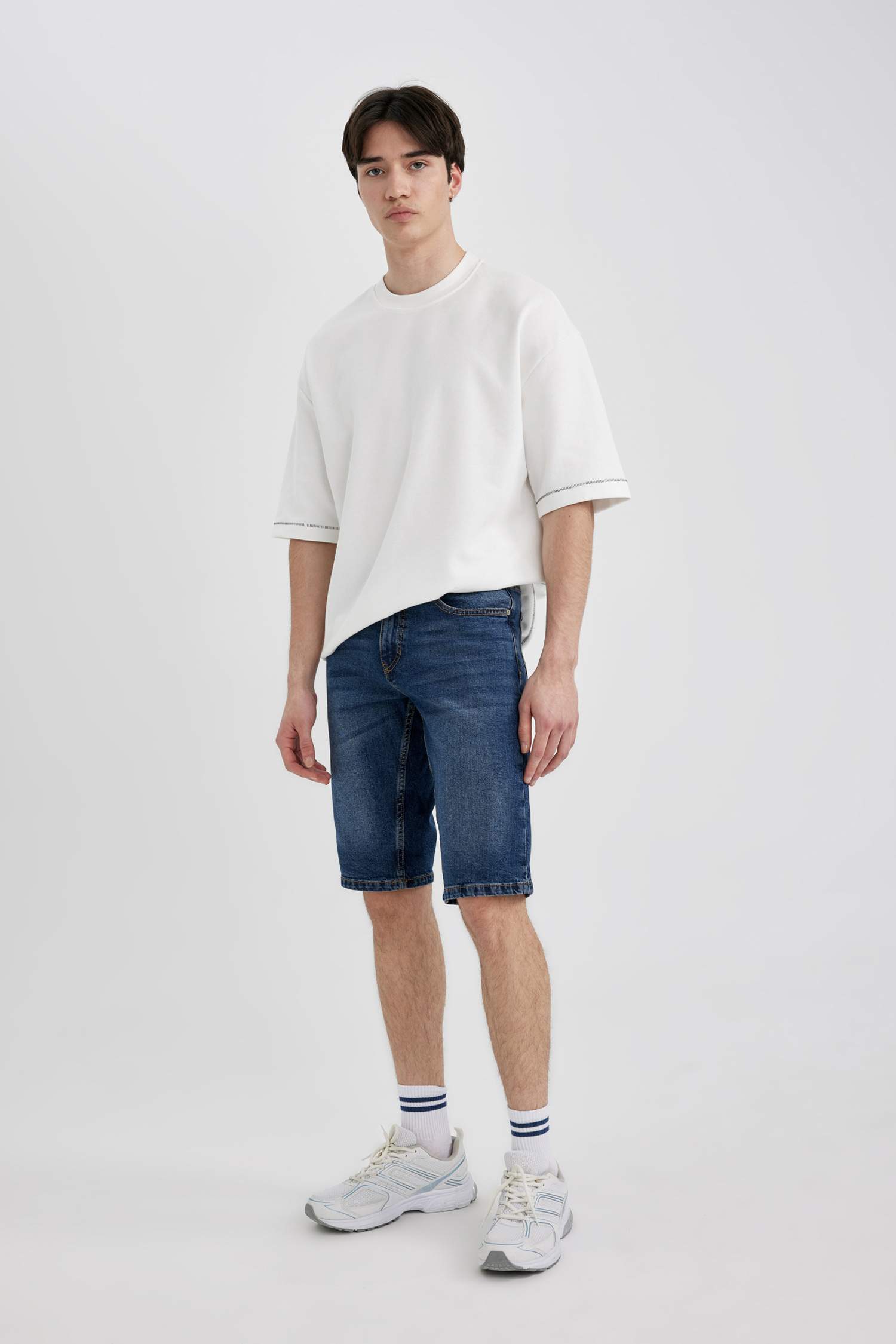 Regular Fit Jean Bermuda Shorts