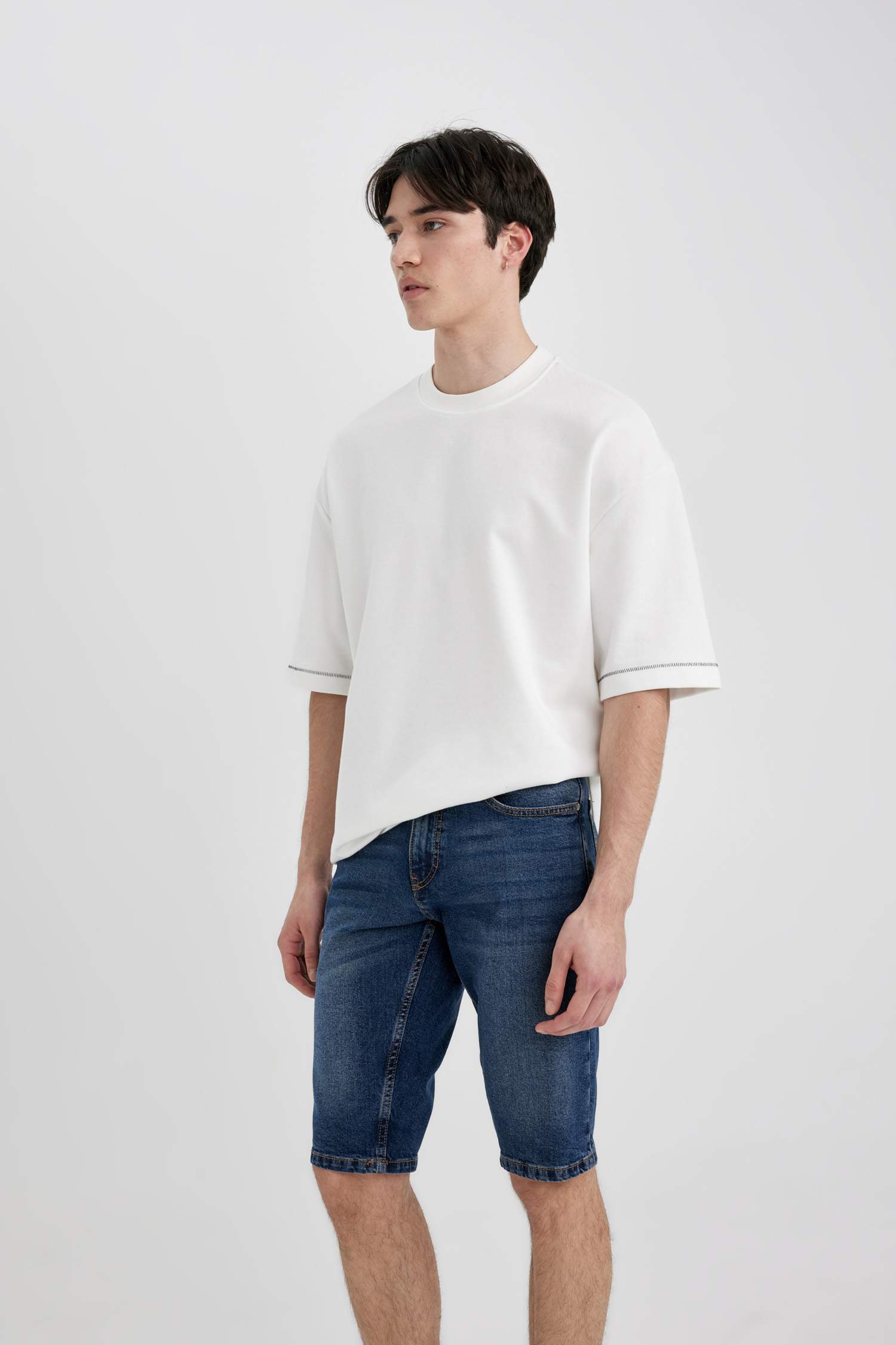 Regular Fit Jean Bermuda Shorts