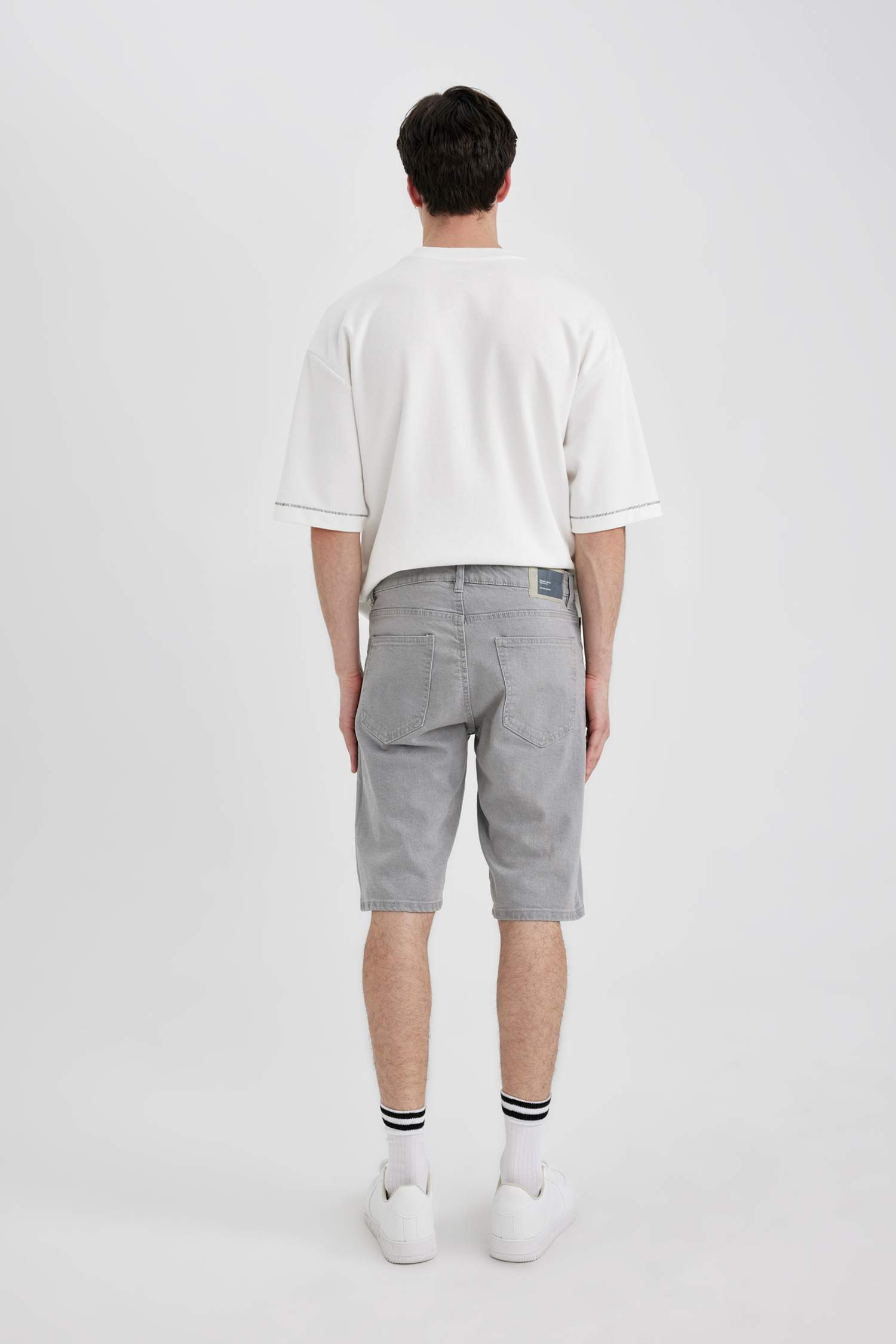 Slim Fit Denim Bermuda Shorts