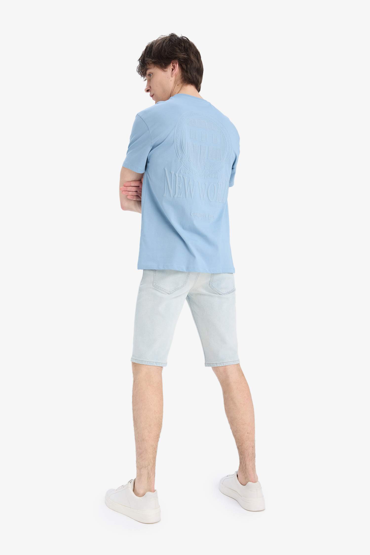 Slim Fit Denim Bermuda Shorts