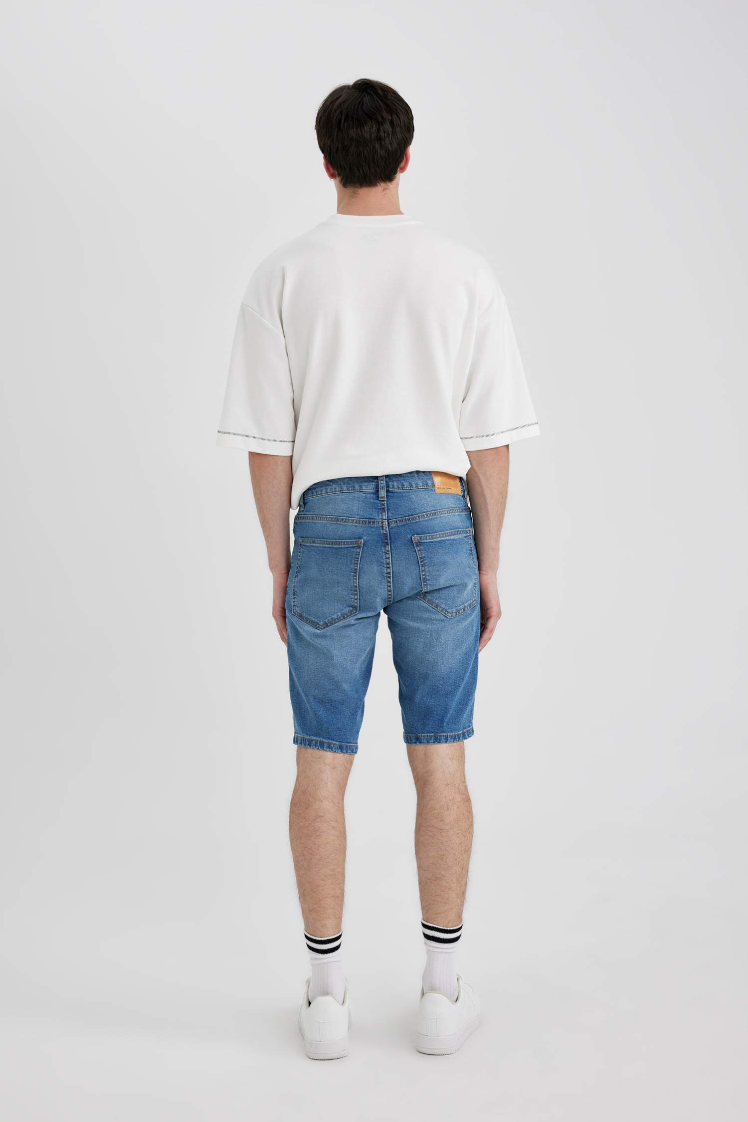 Slim Fit Denim Bermuda Shorts