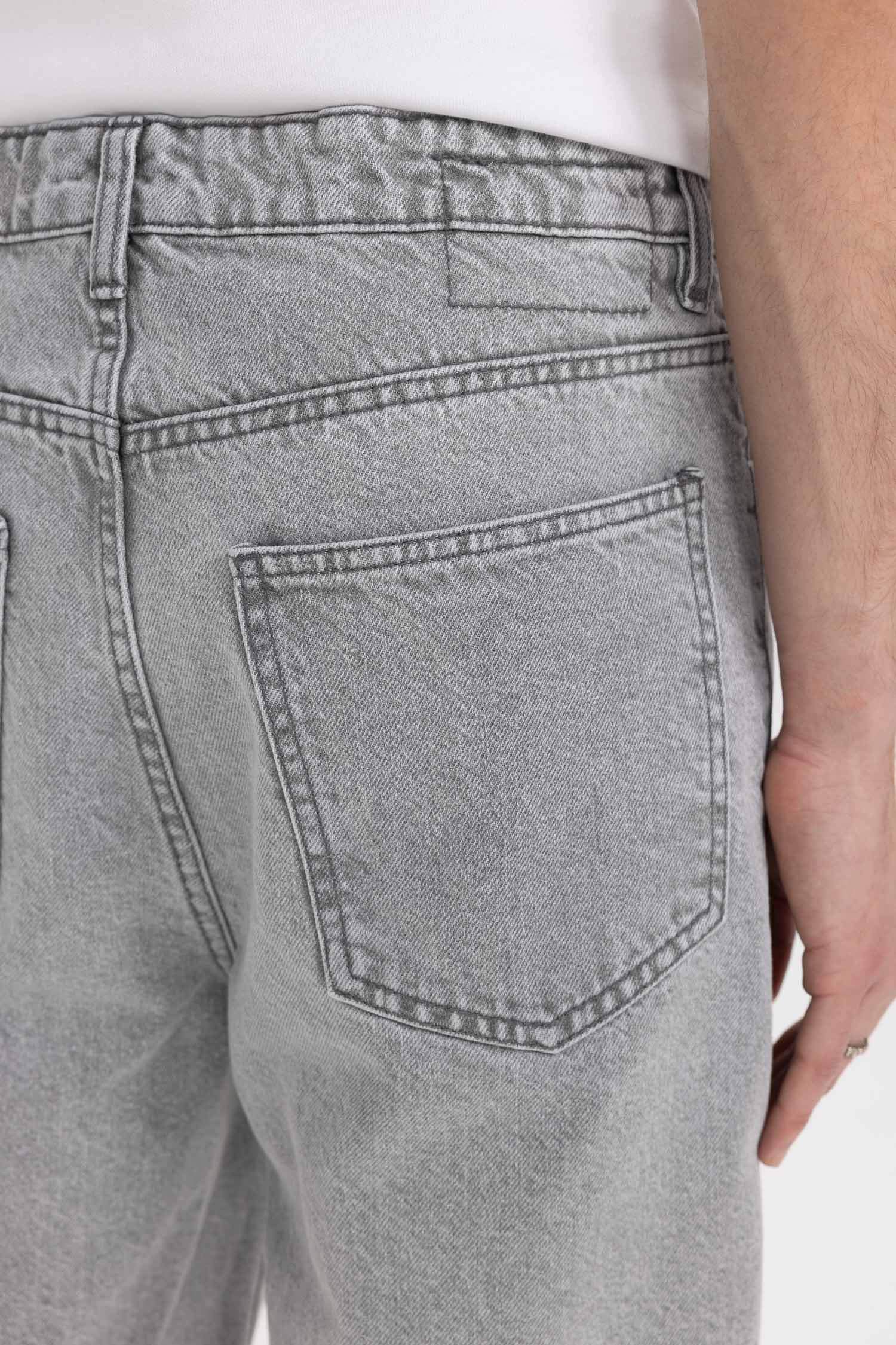 Loose Fit Denim Bermuda Shorts