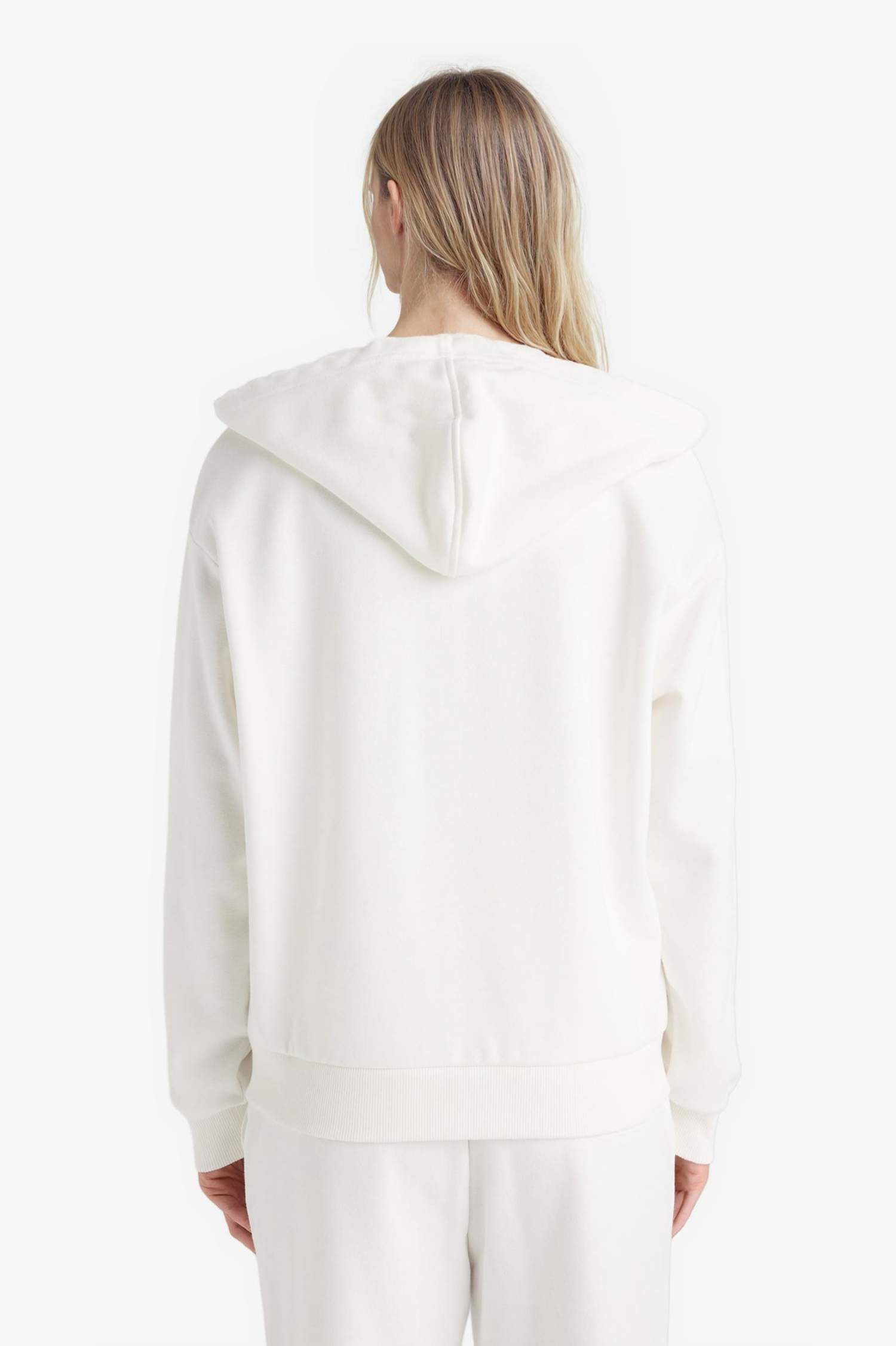 Relax Fit Kapüşonlu Cepli Basic Düz Fermuarlı Sweatshirt