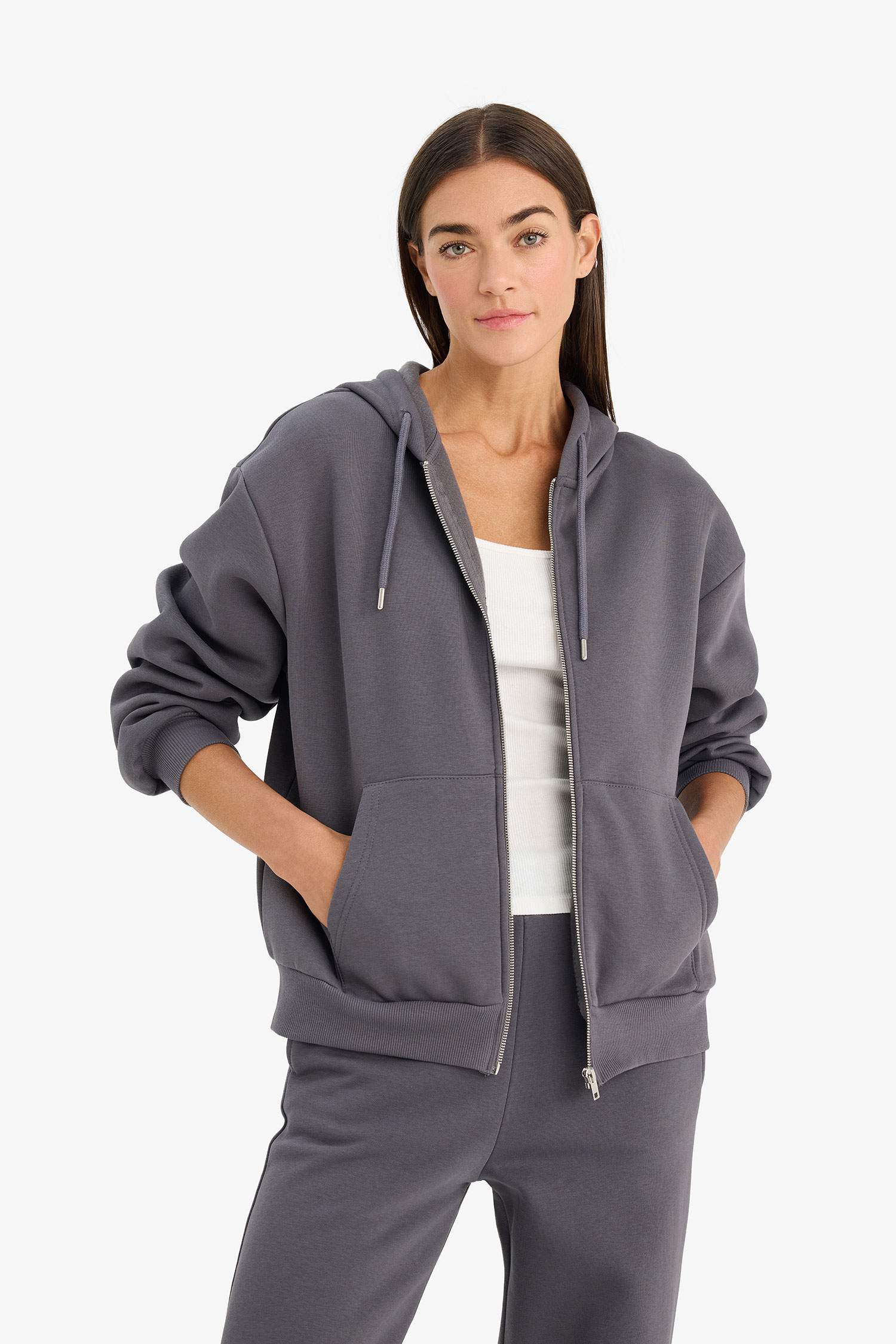 Relax Fit Kapüşonlu Sweatshirt