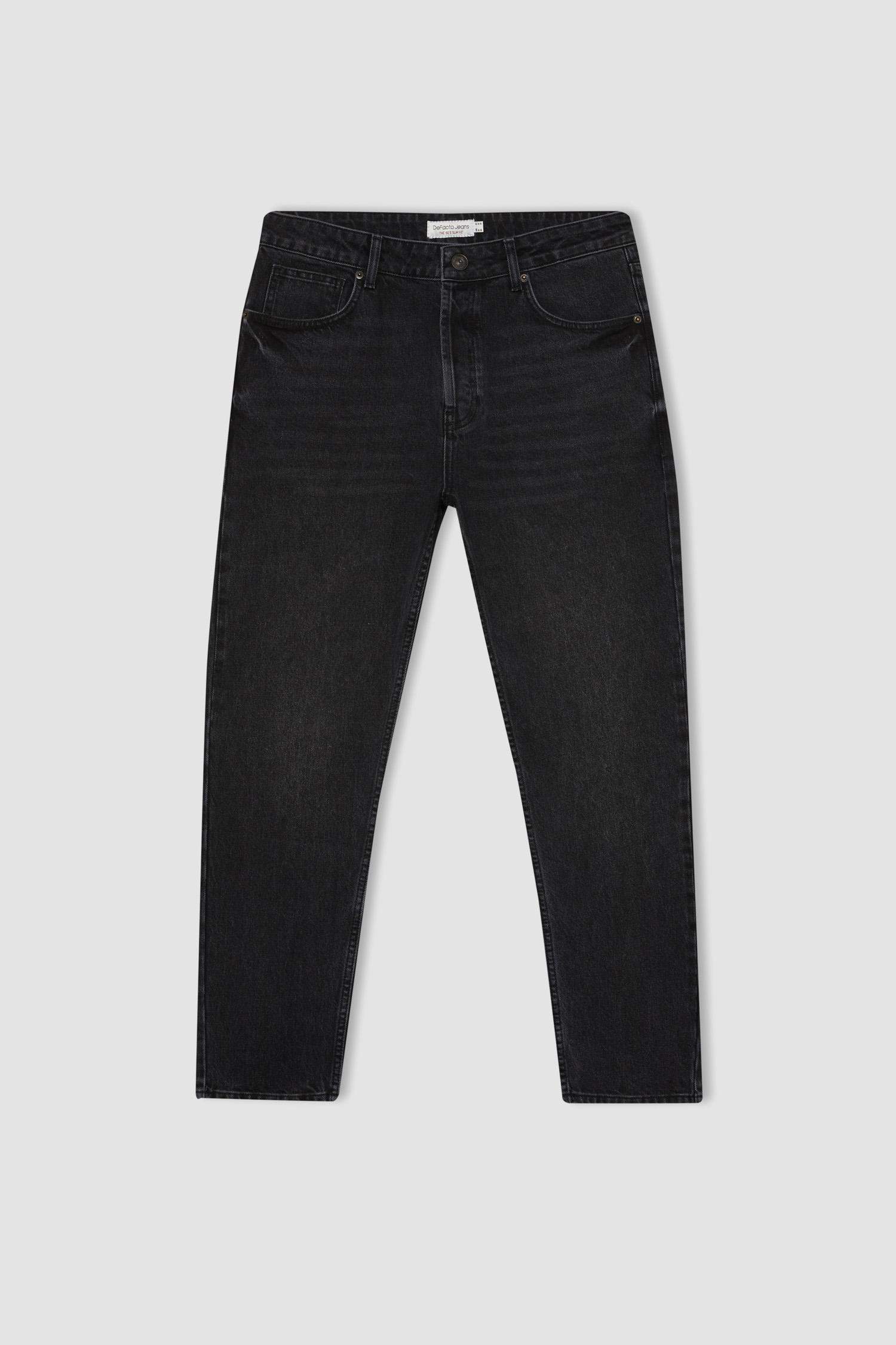 Jean Slim Taille Haute et Jambe Étroite Style des Années 90