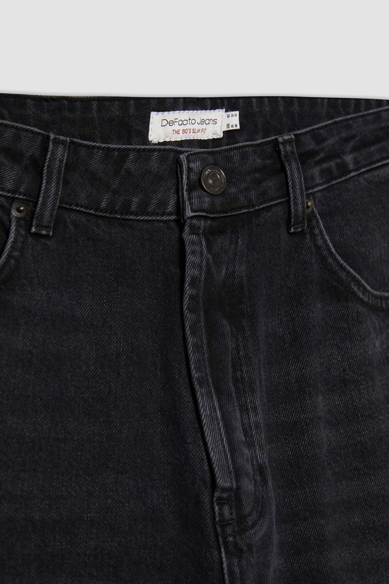 Jean Slim Taille Haute et Jambe Étroite Style des Années 90