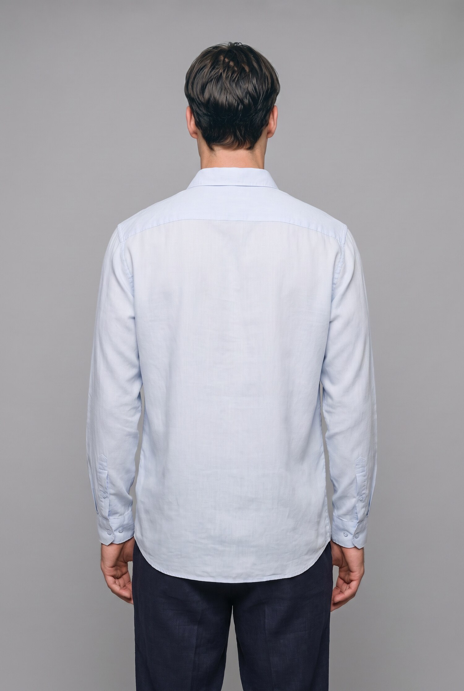 DeFacto %100 Keten Regular Fit Basic Uzun Kollu Gömlek görsel 4