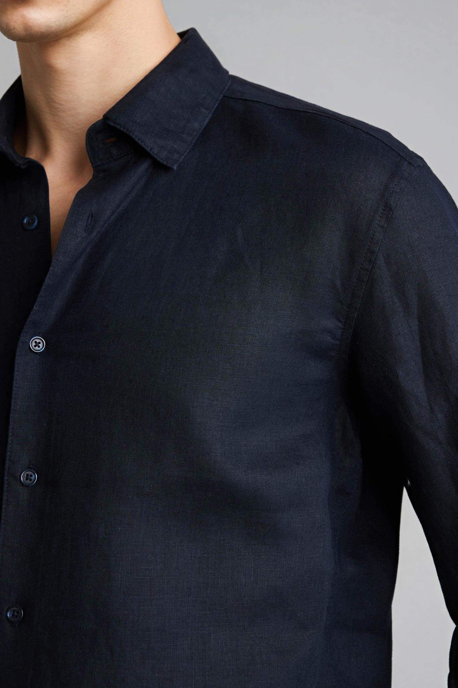 Linen Regular Fit Polo Neck Summer Basic Shirt