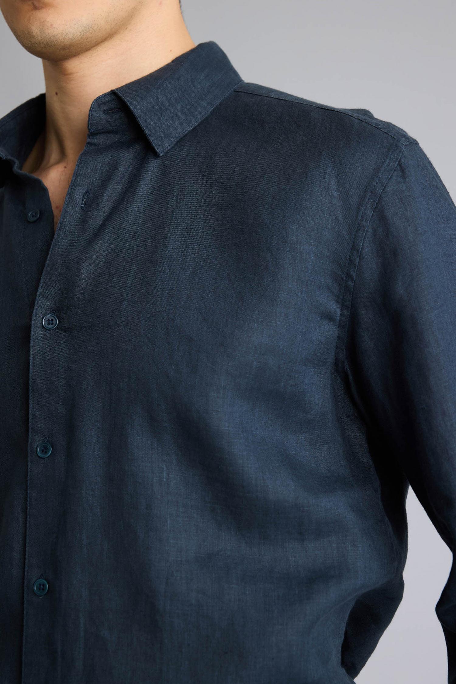 DeFacto %100 Keten Regular Fit Basic Uzun Kollu Gömlek görsel 4