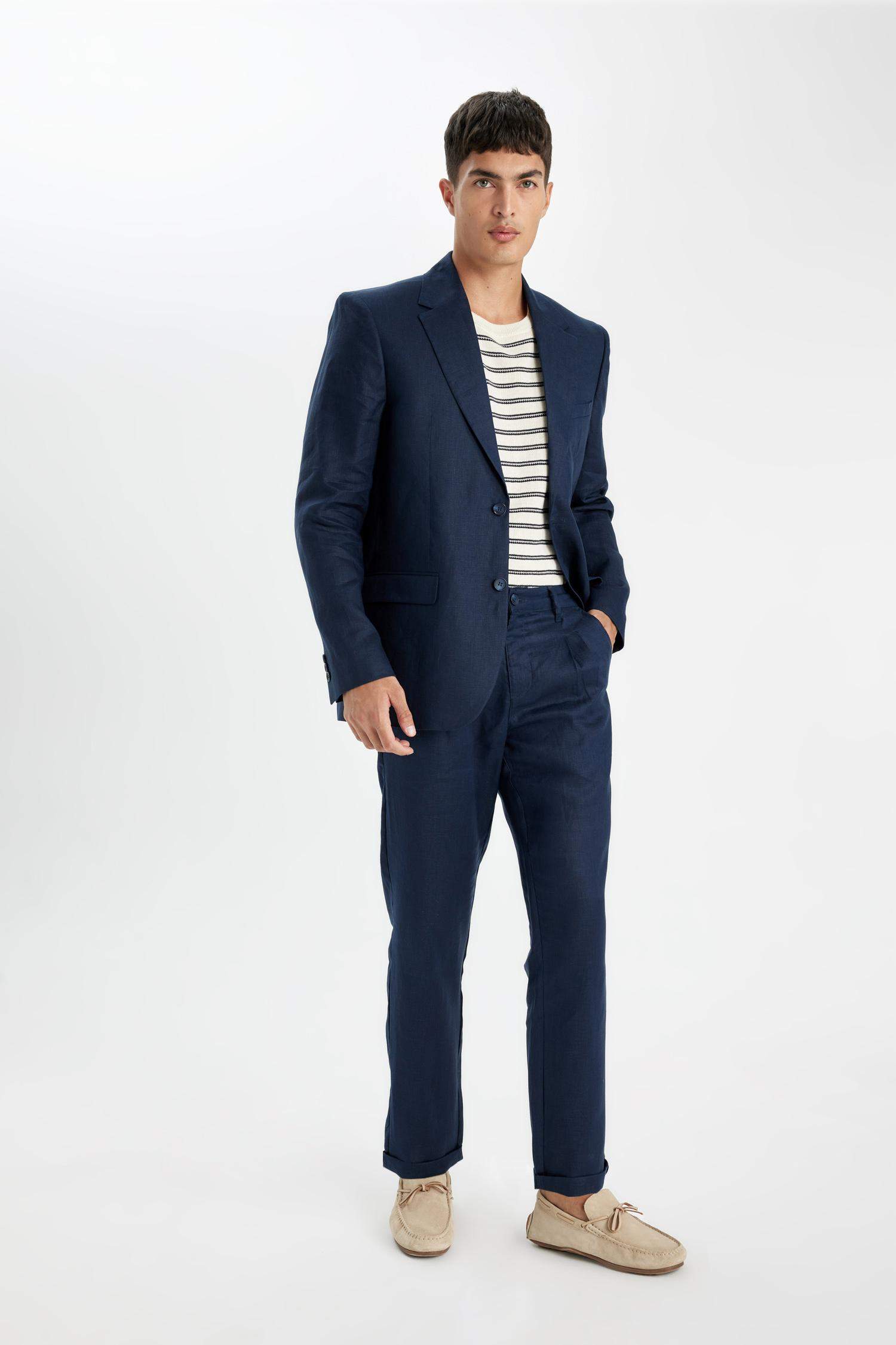 Double Leg Linen Crop Trousers