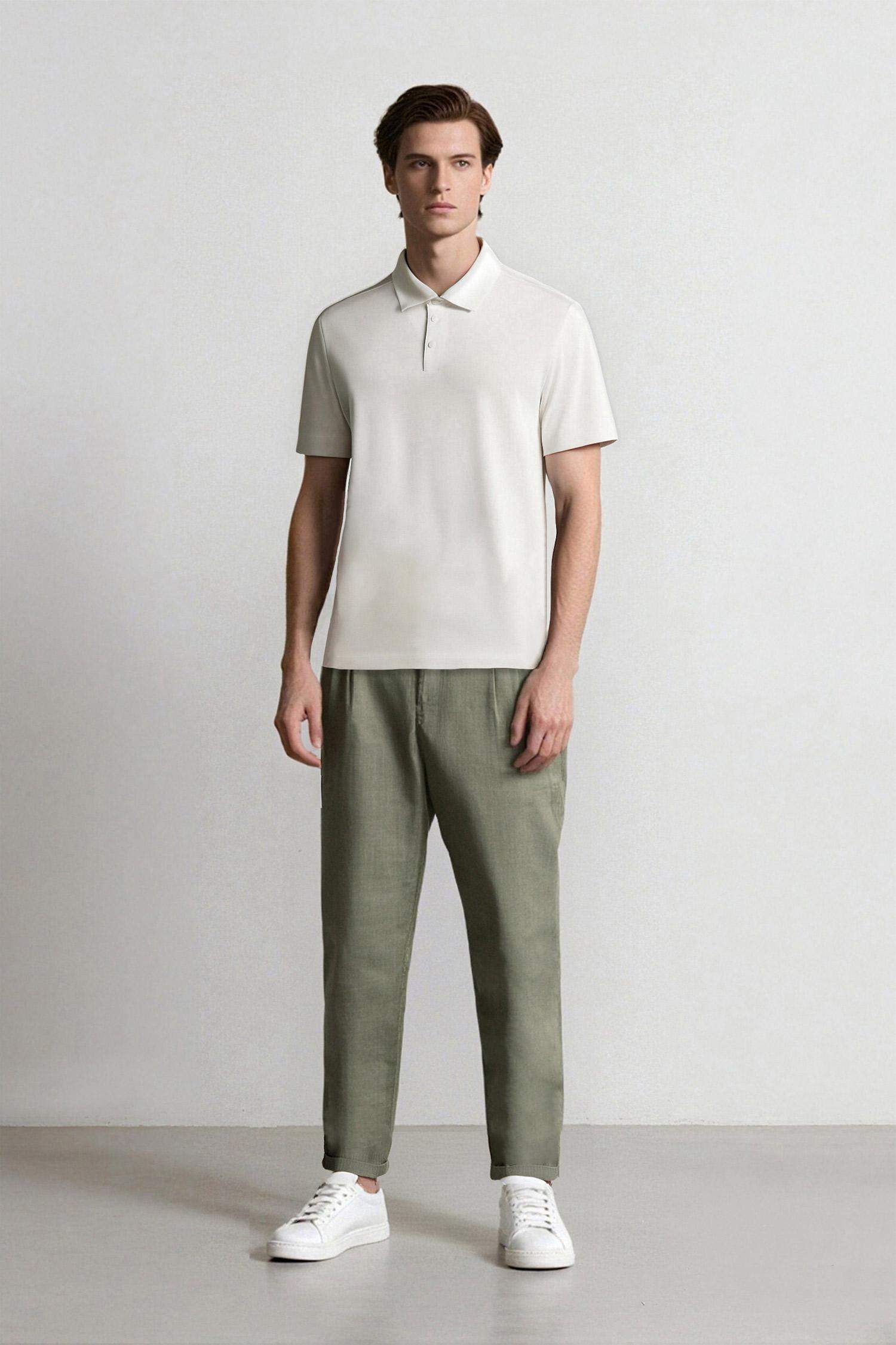 Linen Regular Fit Crop Double Leg Summer Fabric Trousers