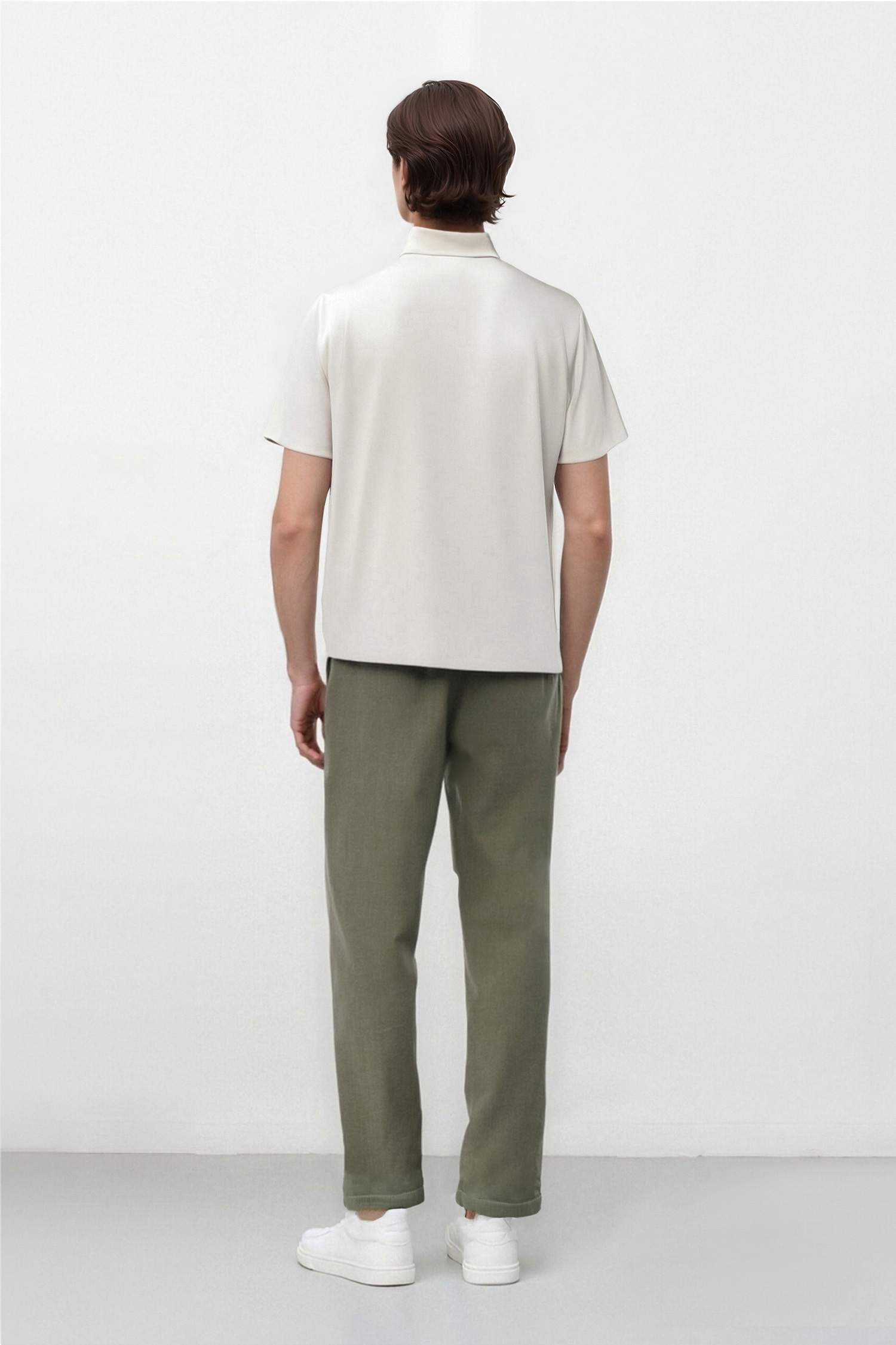 Linen Regular Fit Crop Double Leg Summer Fabric Trousers