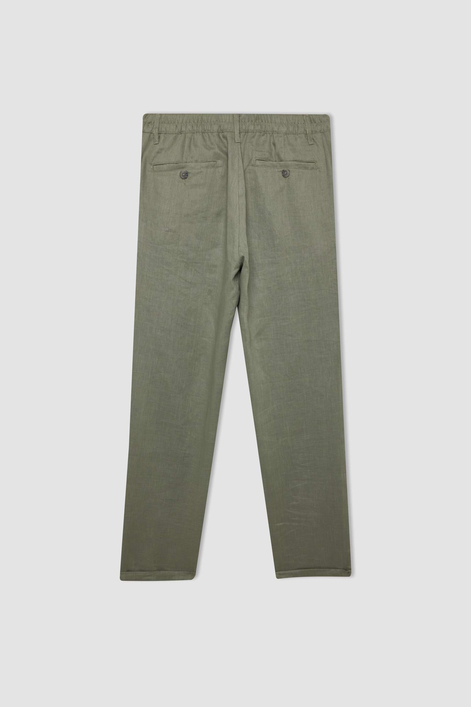 Linen Regular Fit Crop Double Leg Summer Fabric Trousers