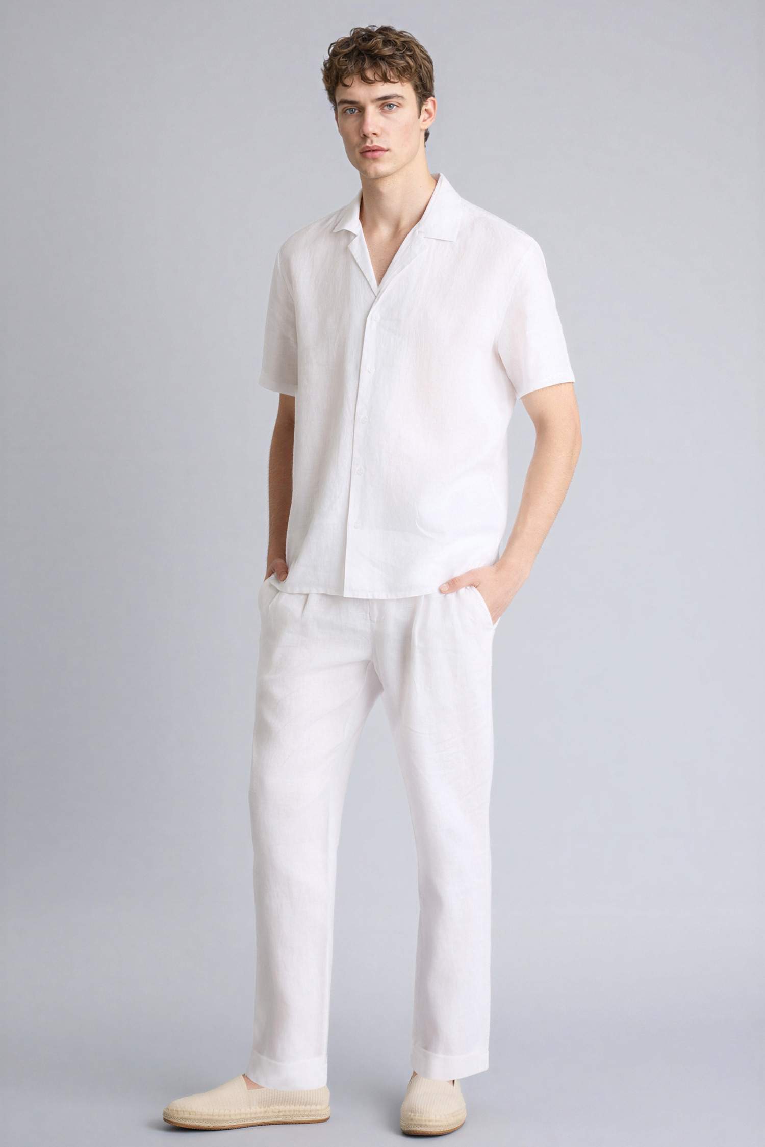 Pantalon 100% lin Coupe droite