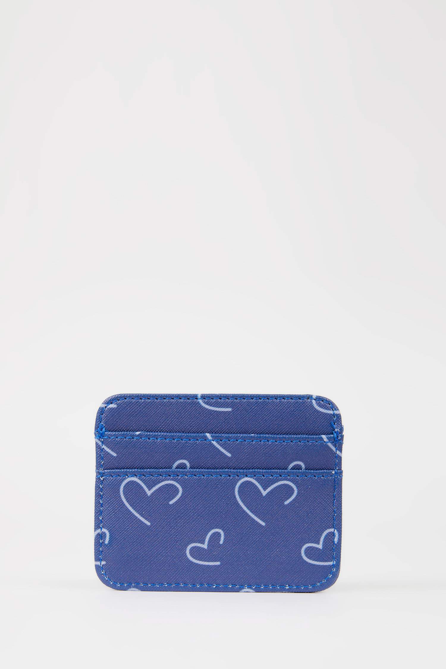 Kadın Kalp Baskılı Suni Deri Kartlık